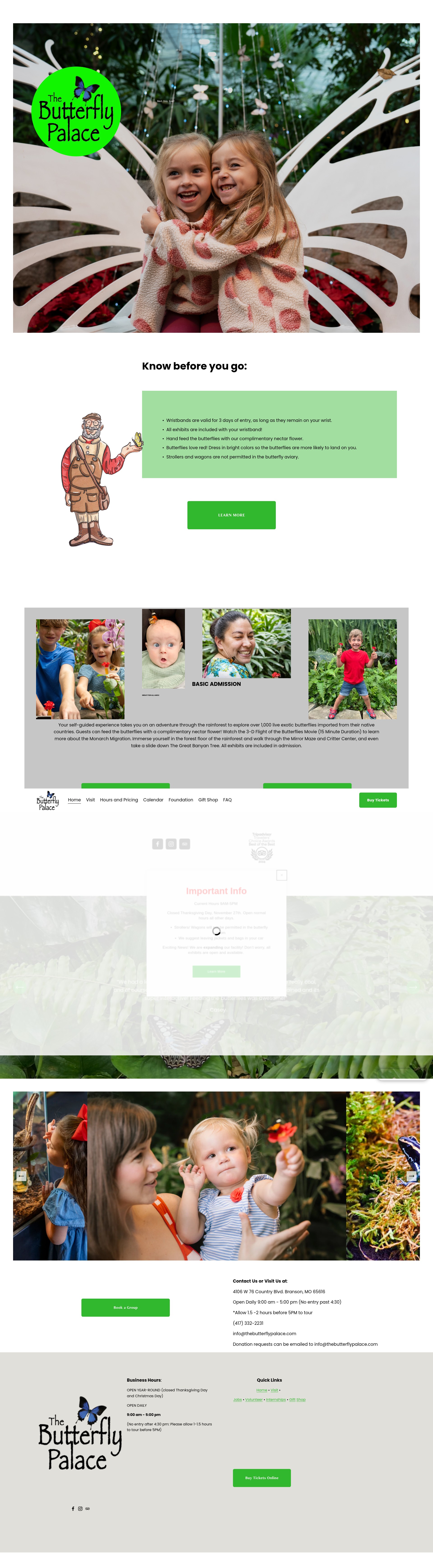 Screenshot of thebutterflypalace.com