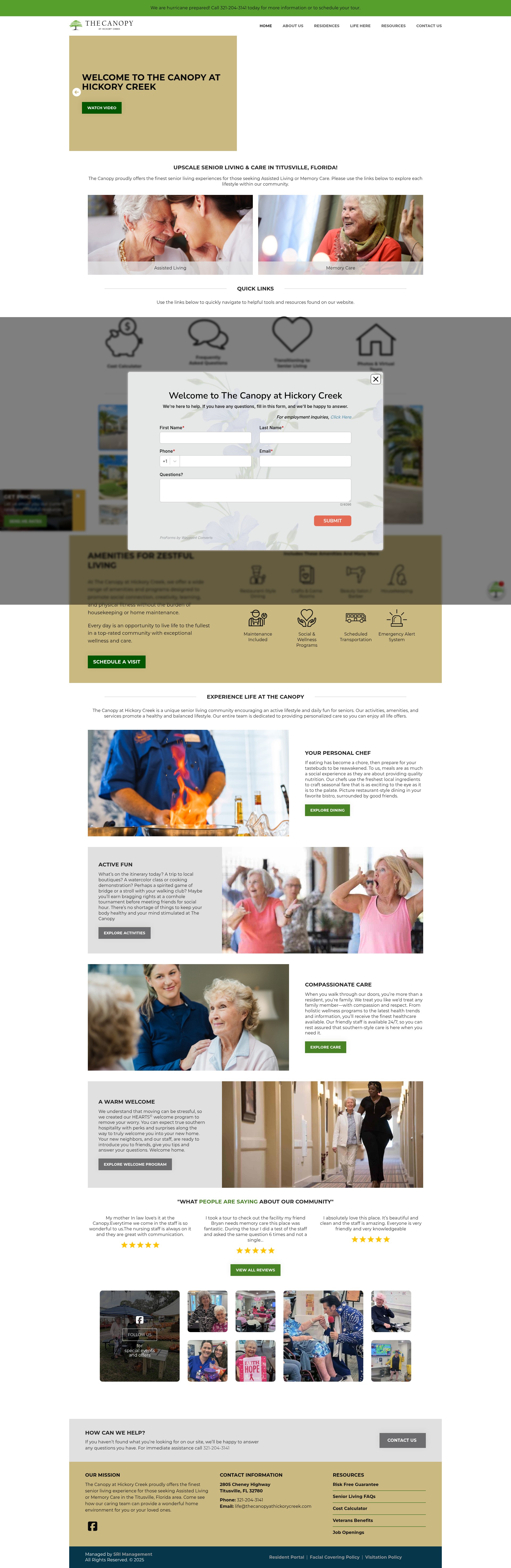 Screenshot of thecanopyathickorycreek.com