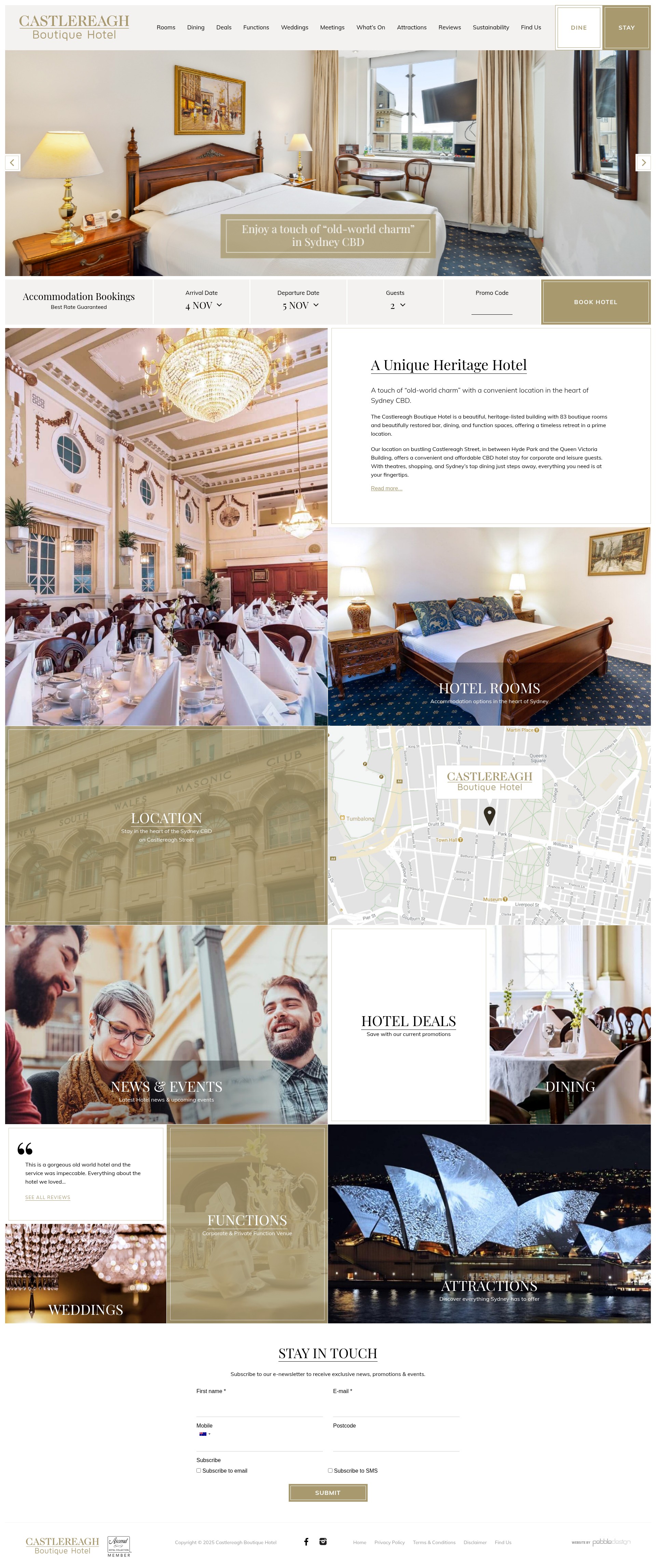 Screenshot of thecastlereagh.com.au