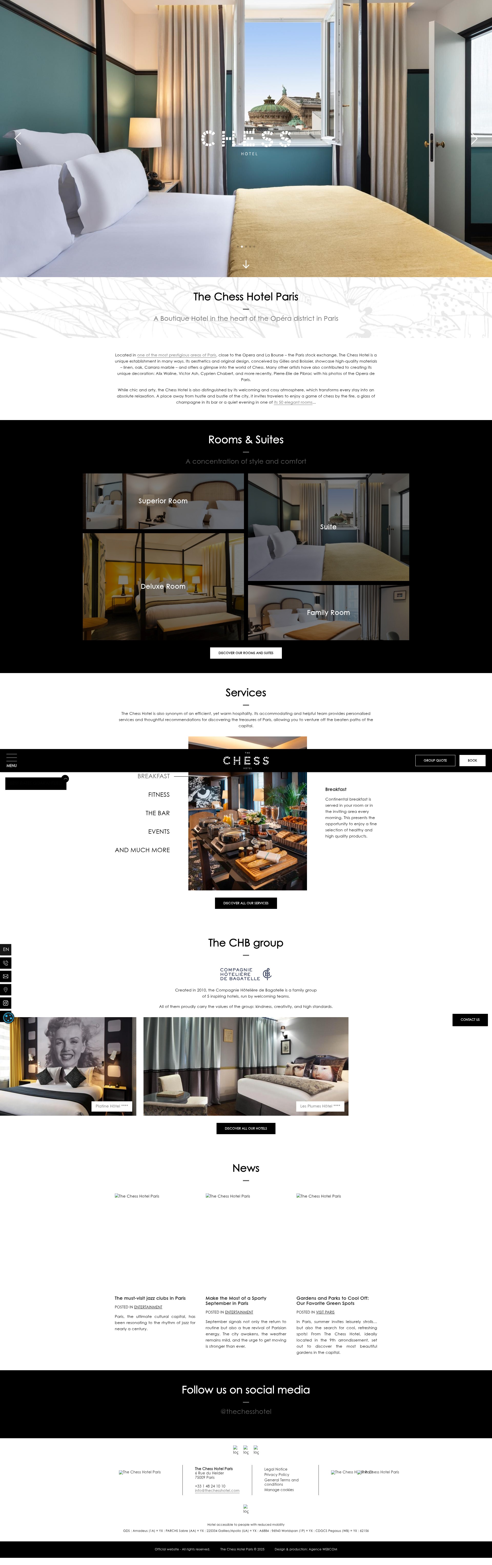 Screenshot of thechesshotel.com