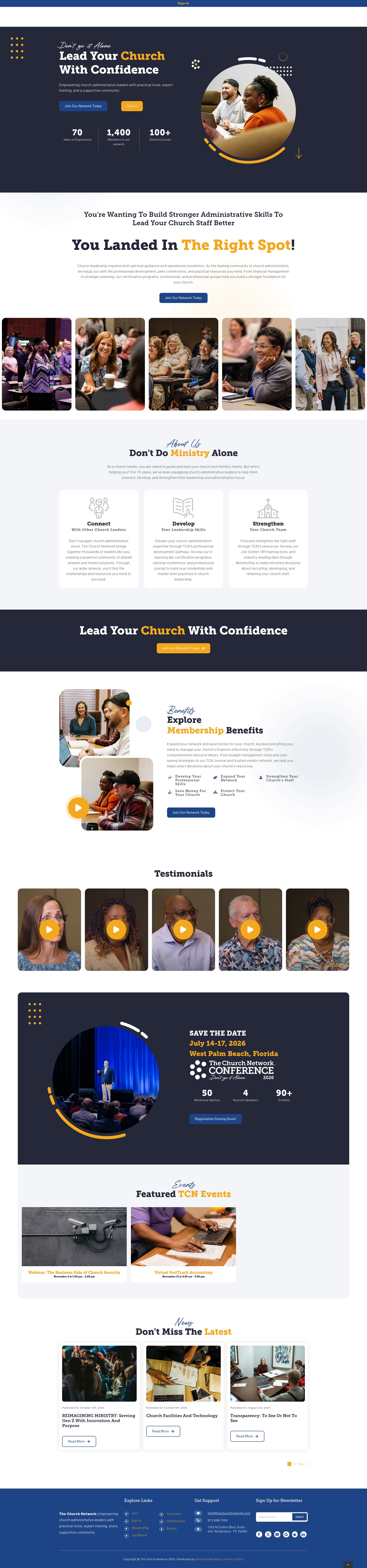 Screenshot of thechurchnetwork.com