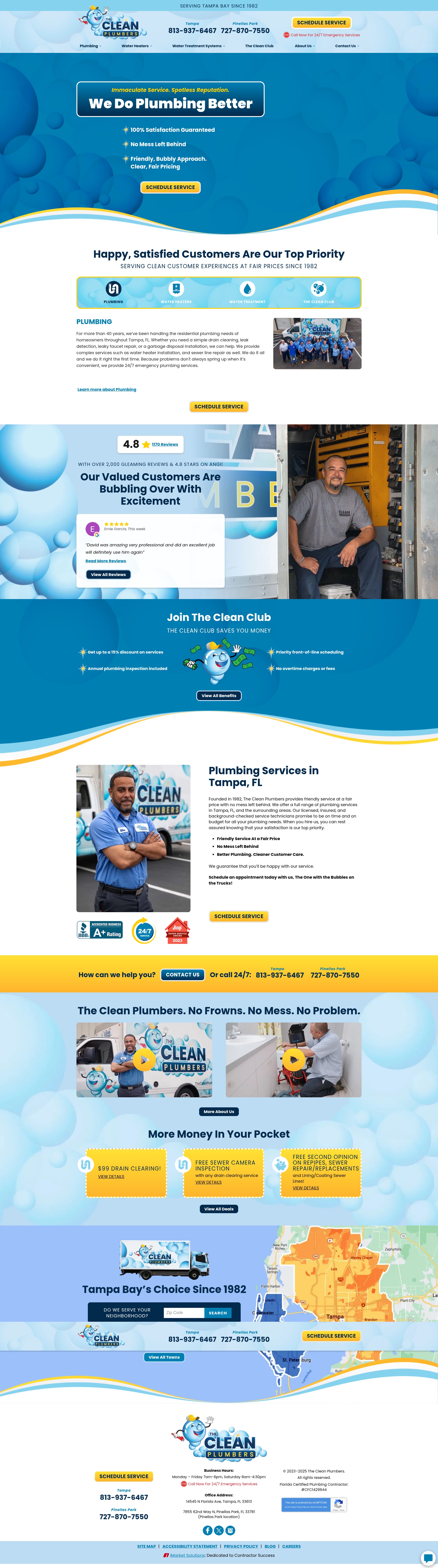 Screenshot of thecleanplumbers.com