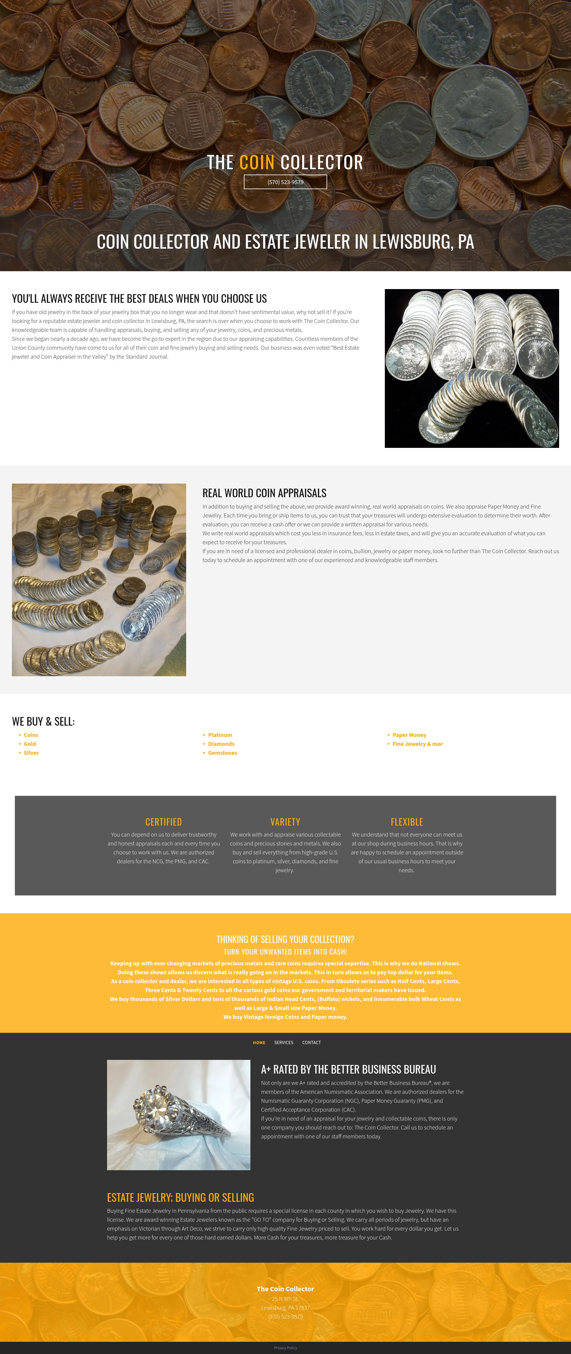 Screenshot of thecoincollector.com