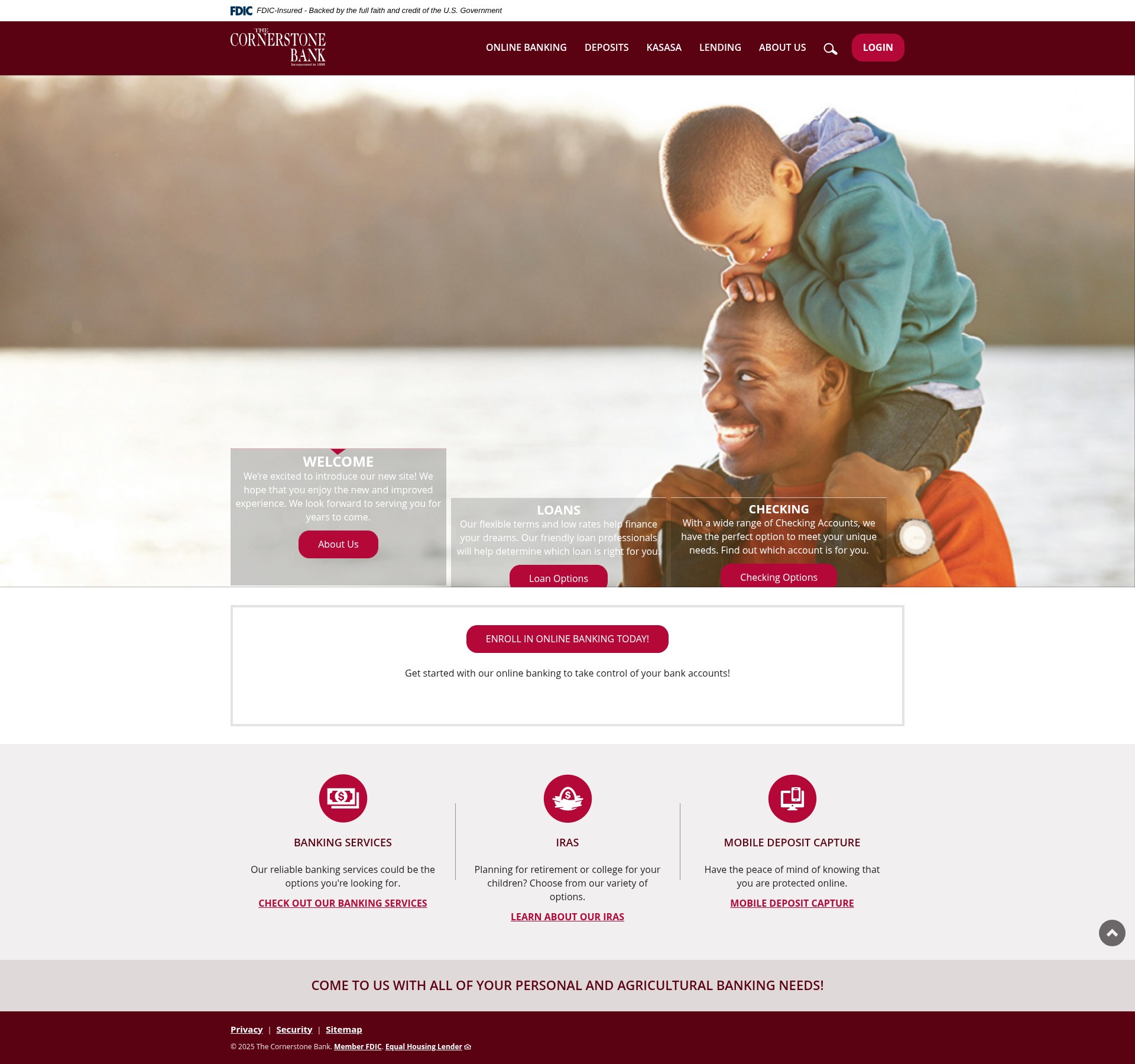 Screenshot of thecornerstonebank.net