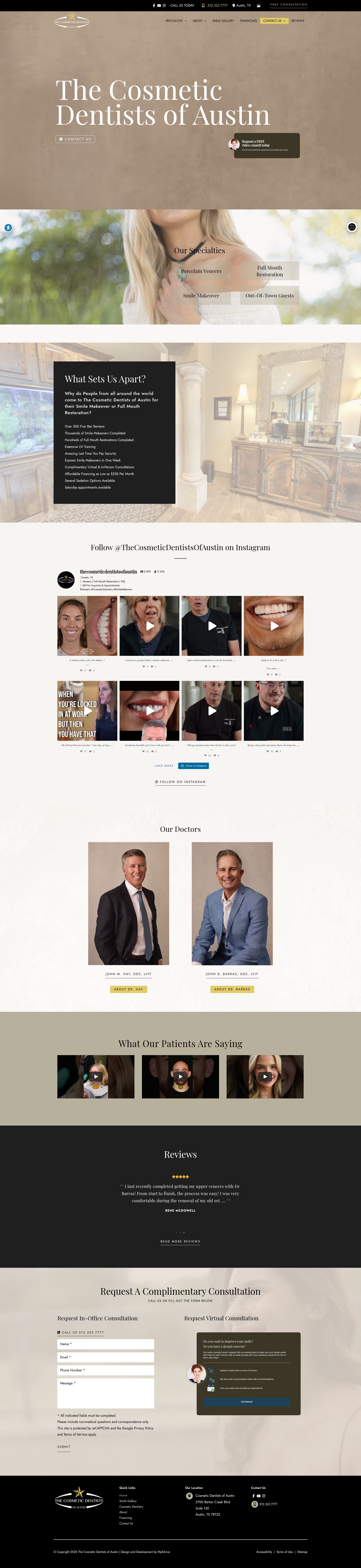 Screenshot of thecosmeticdentistsofaustin.com