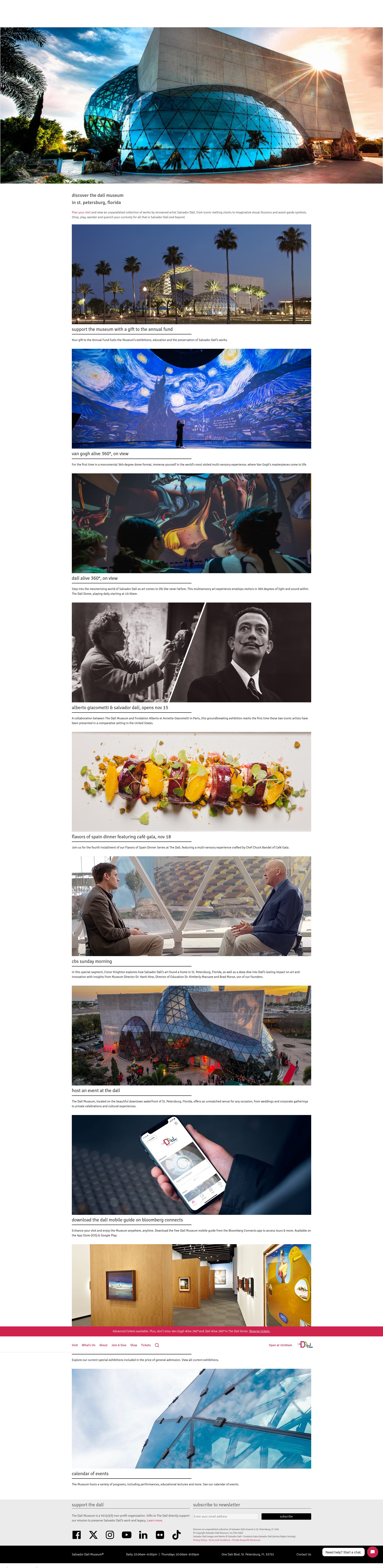Screenshot of thedali.org