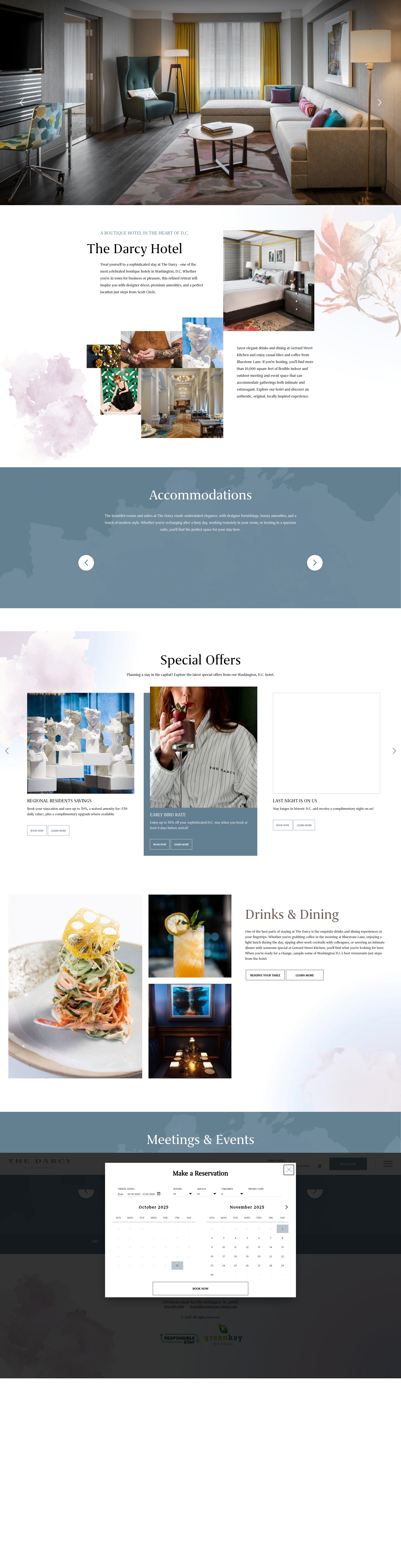 Screenshot of thedarcyhotel.com