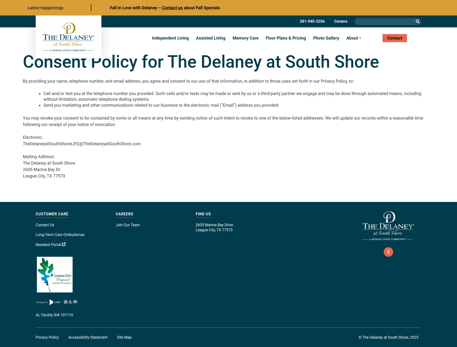 Screenshot of thedelaneyatsouthshore.com