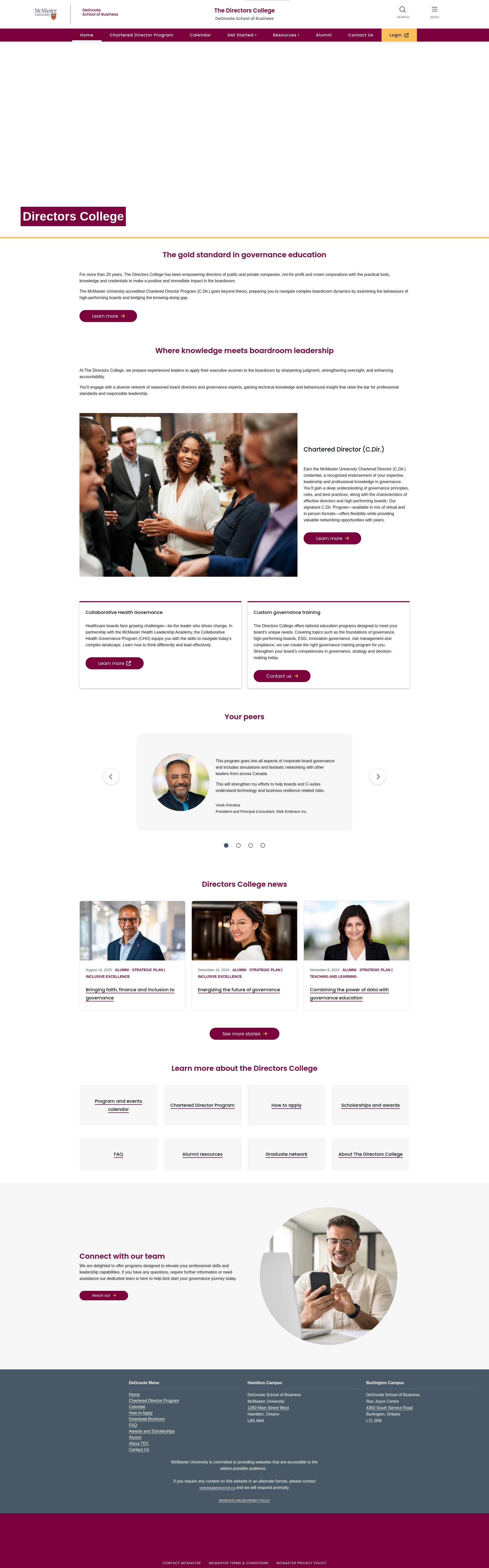 Screenshot of thedirectorscollege.com