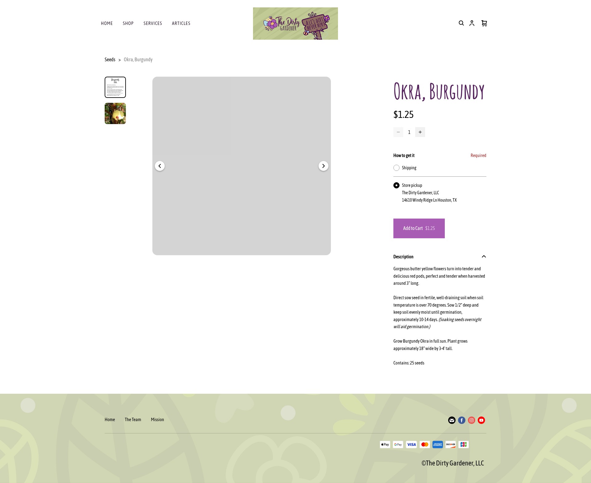 Screenshot of thedirtygardener.com