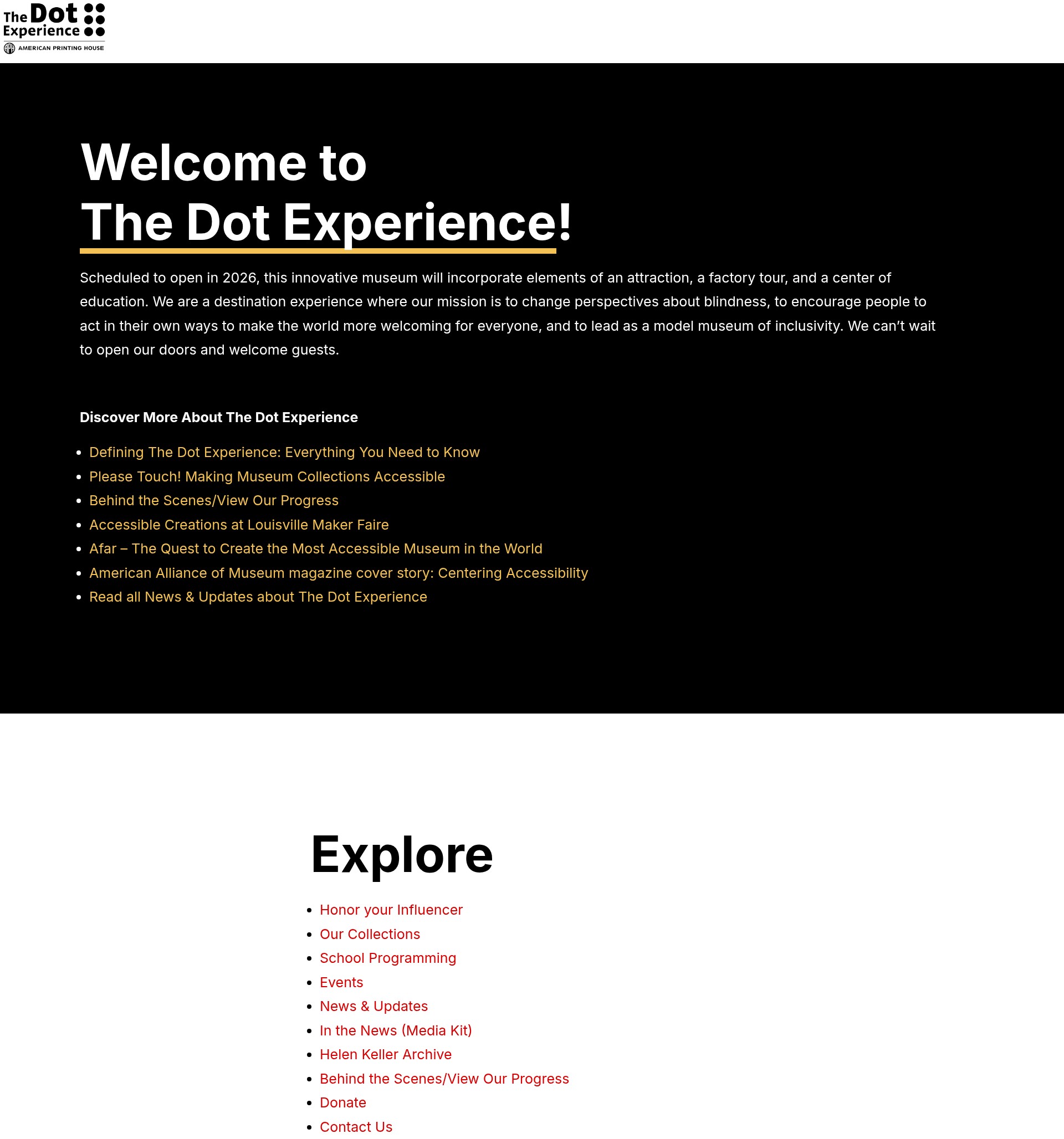 Screenshot of thedotexperience.org