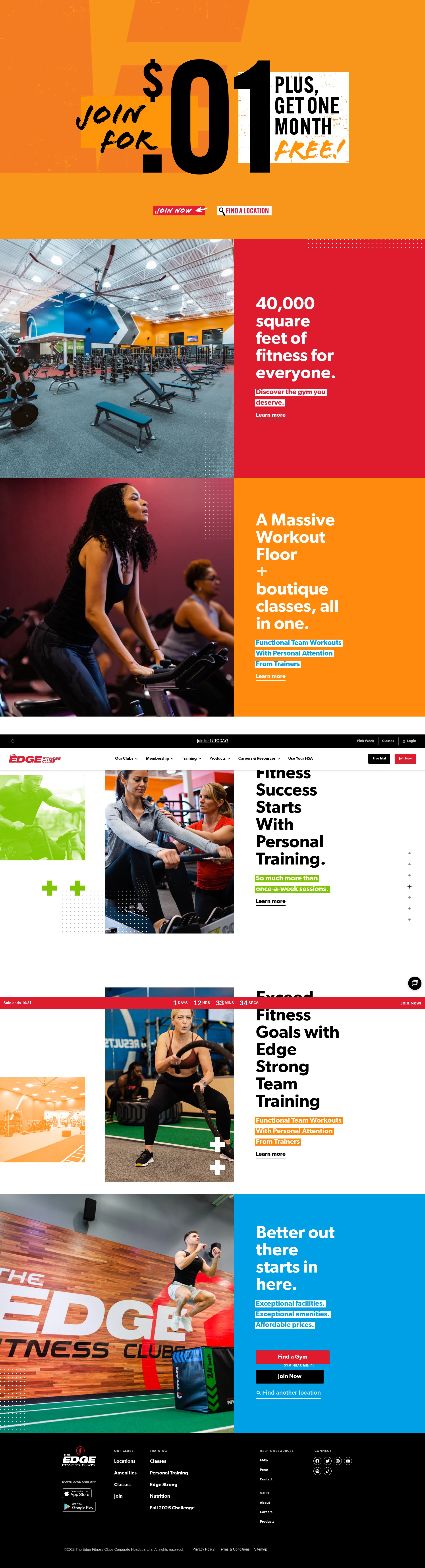 Screenshot of theedgefitnessclubs.com