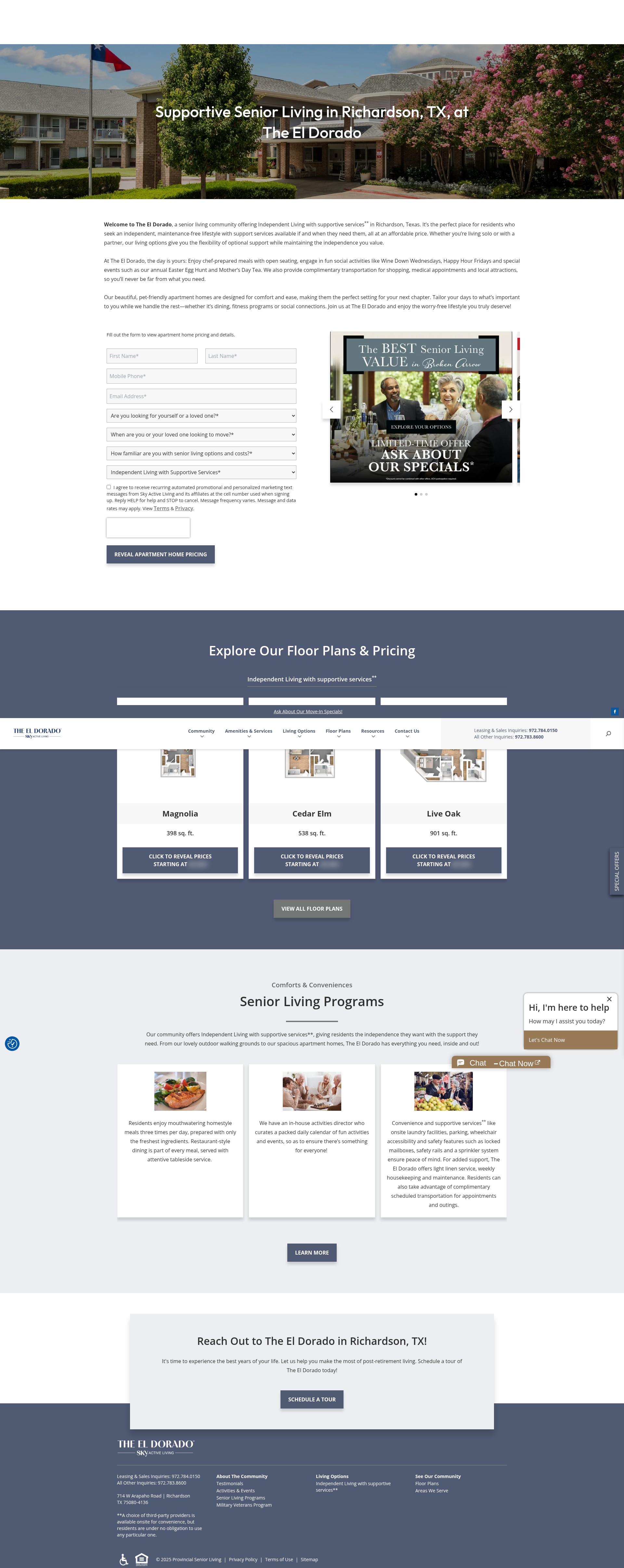 Screenshot of theeldoradoseniorliving.com