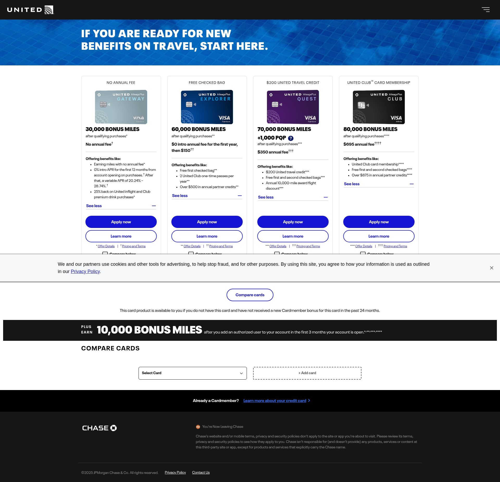 Screenshot of theexplorercard.com