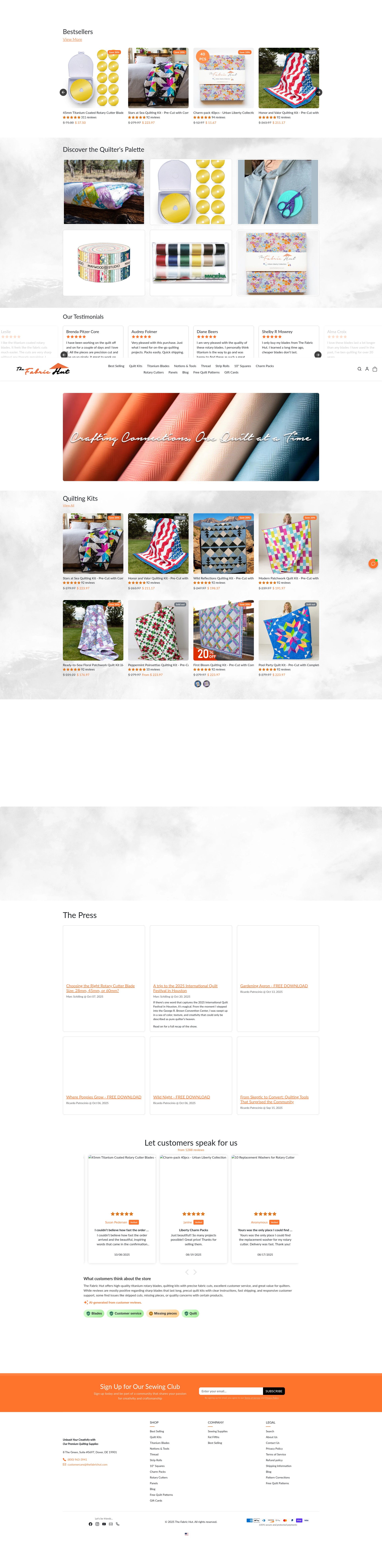 Screenshot of thefabrichut.com