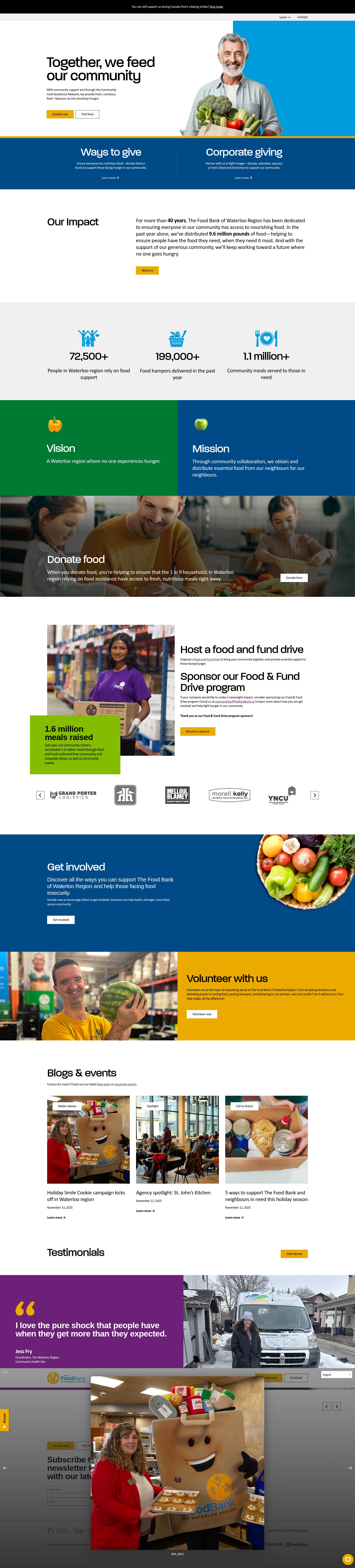 Screenshot of thefoodbank.ca