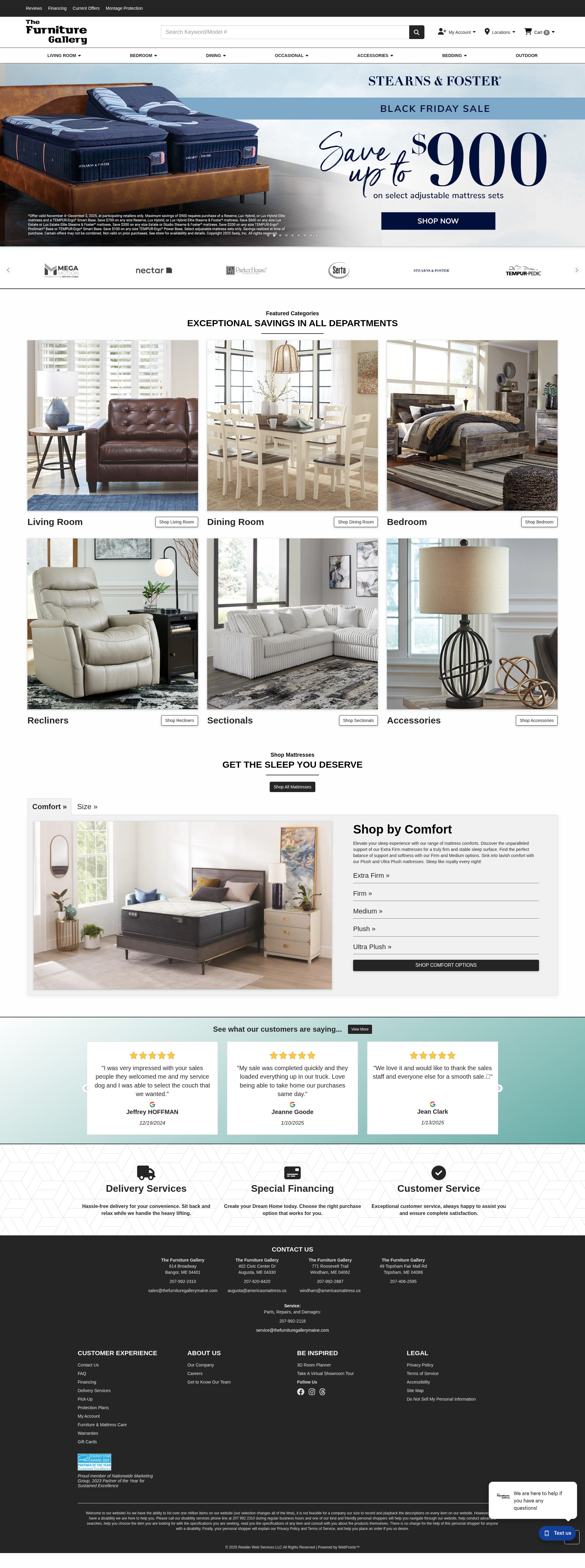 Screenshot of thefurnituregallerymaine.com