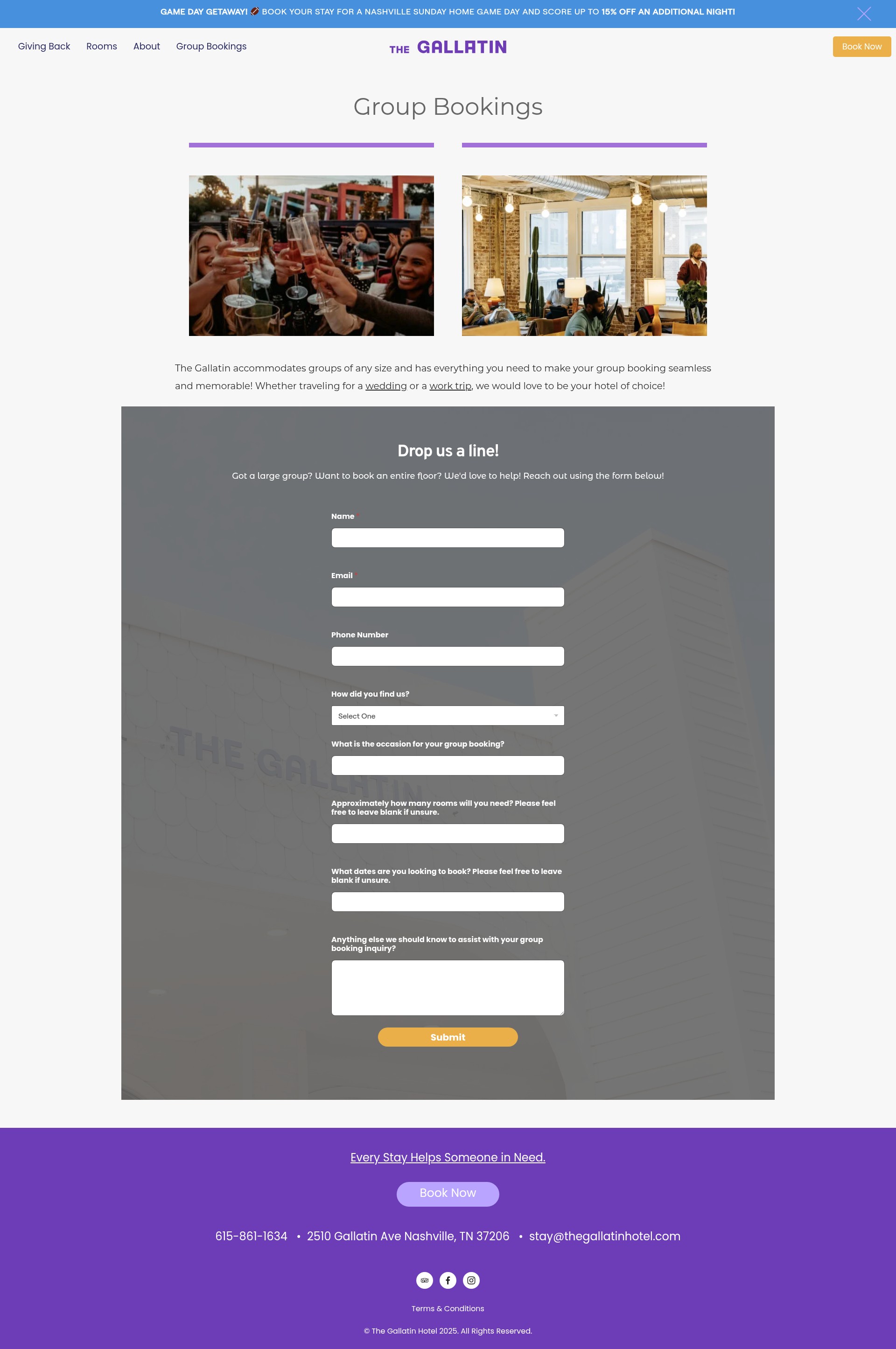 Screenshot of thegallatinhotel.com