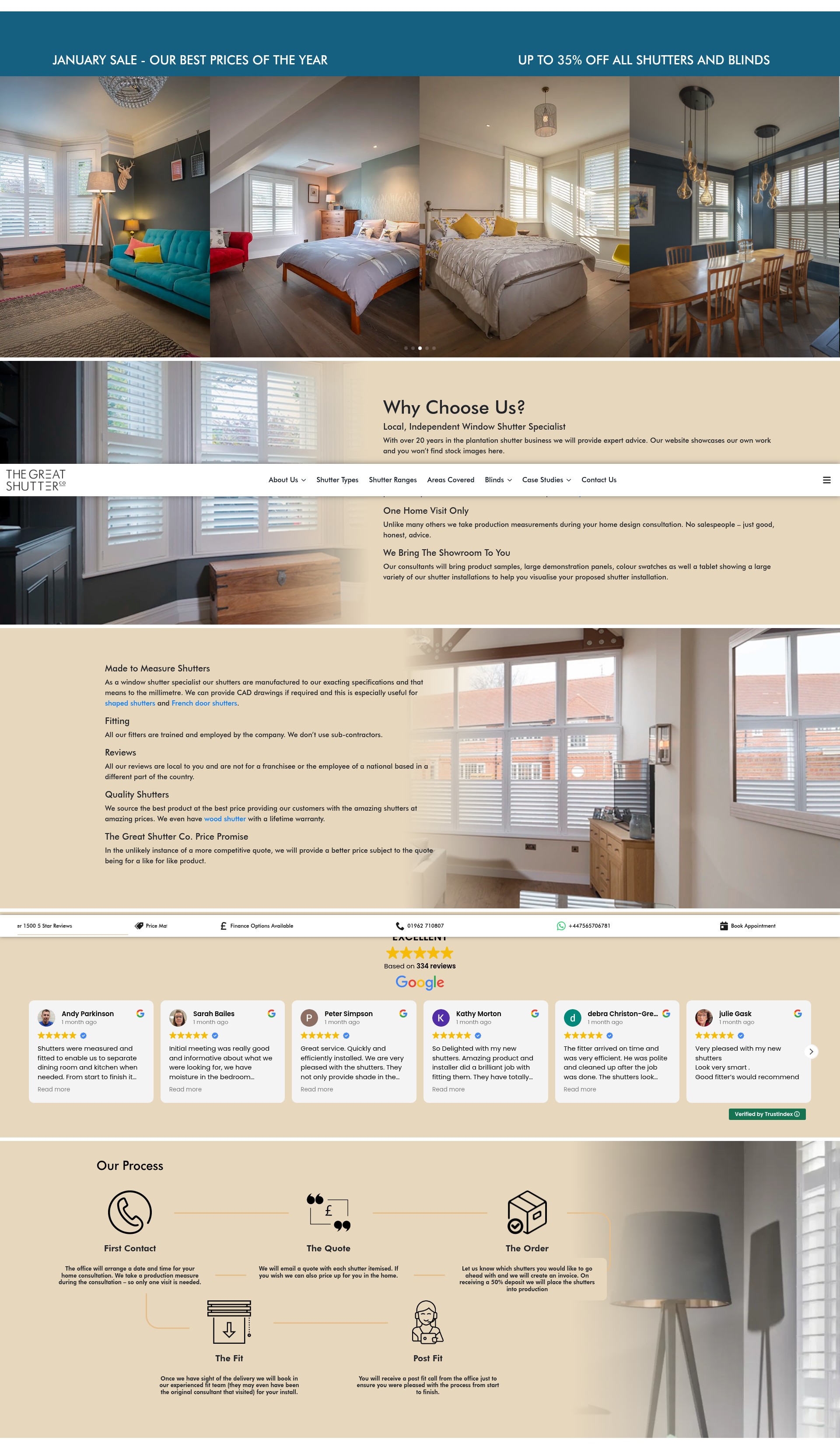 Screenshot of thegreatshutterco.co.uk