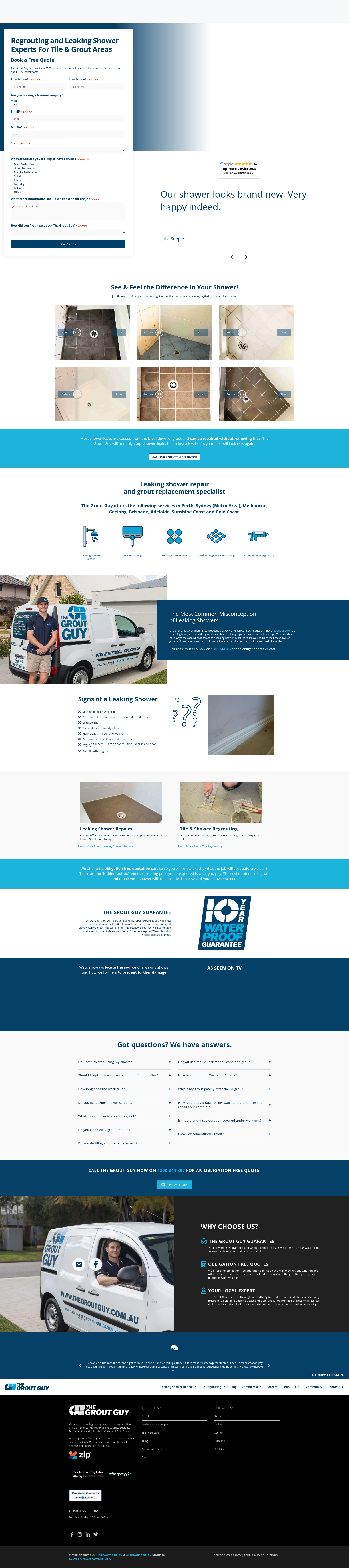 Screenshot of thegroutguy.com.au