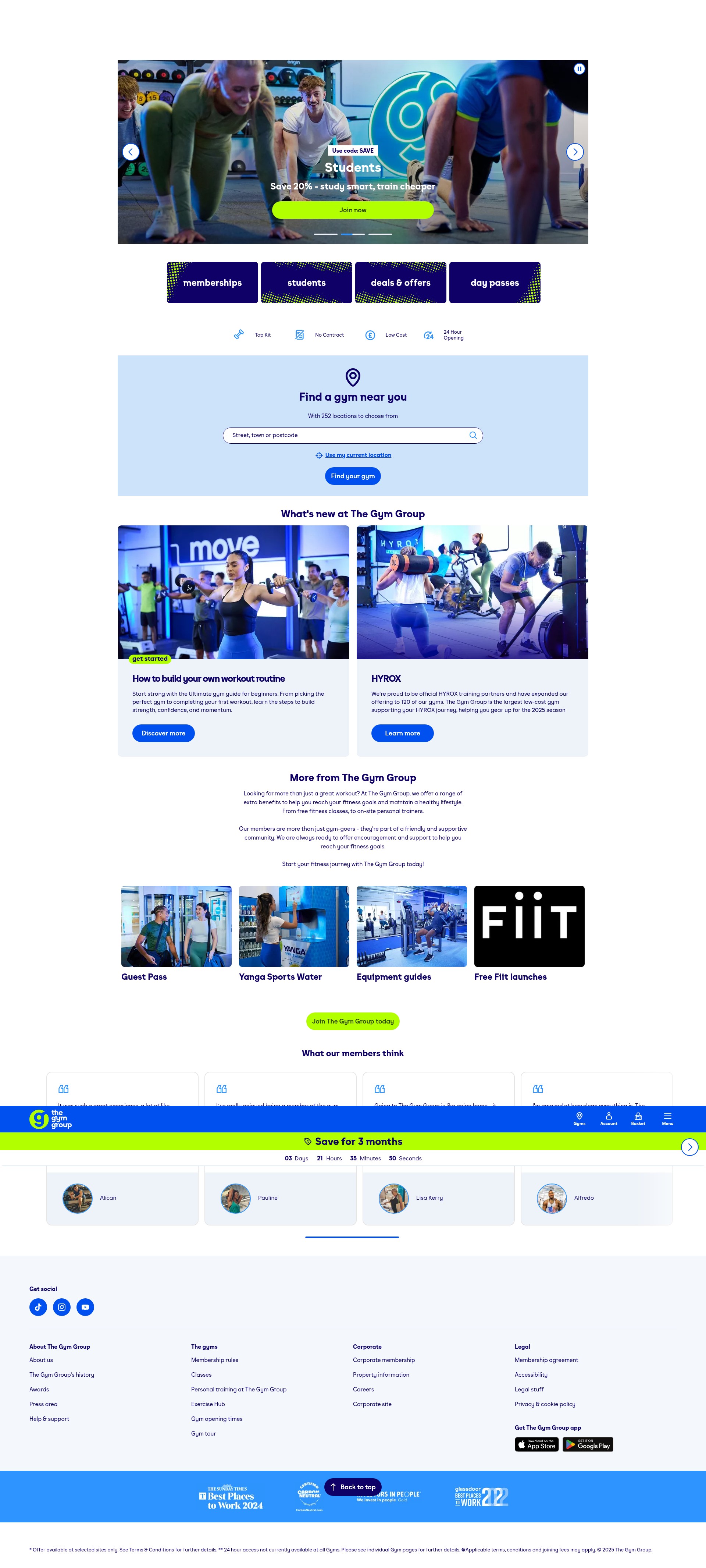 Screenshot of thegymgroup.com