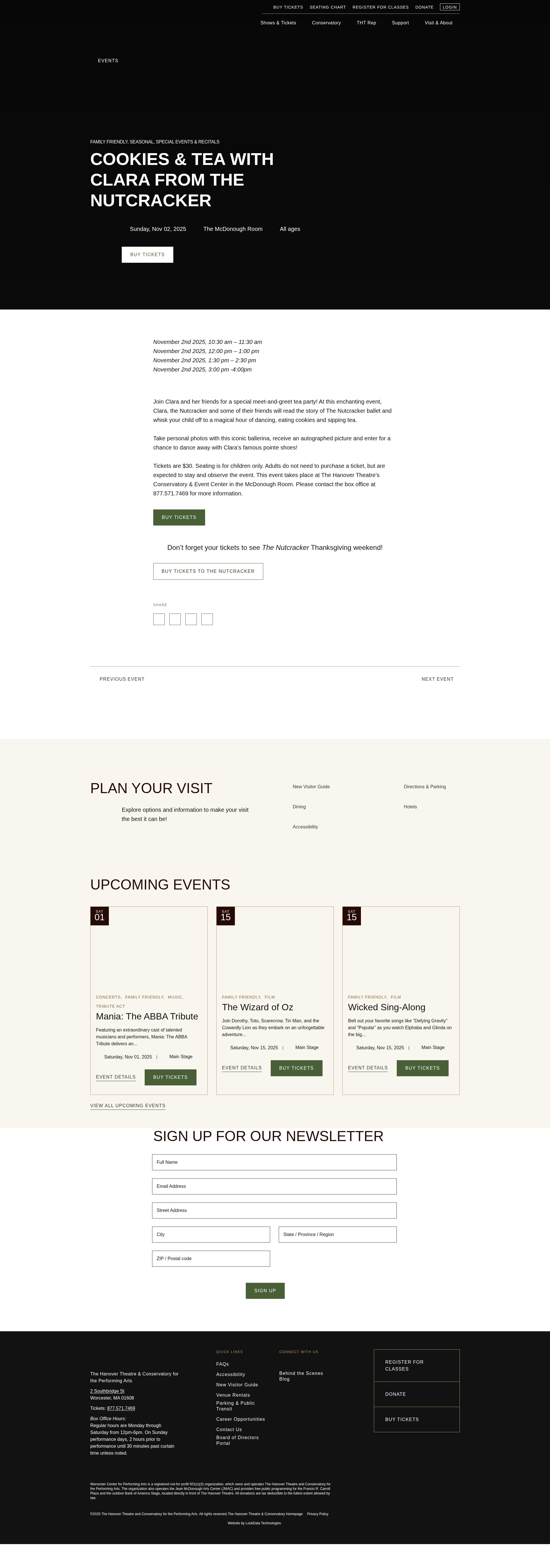 Screenshot of thehanovertheatre.org