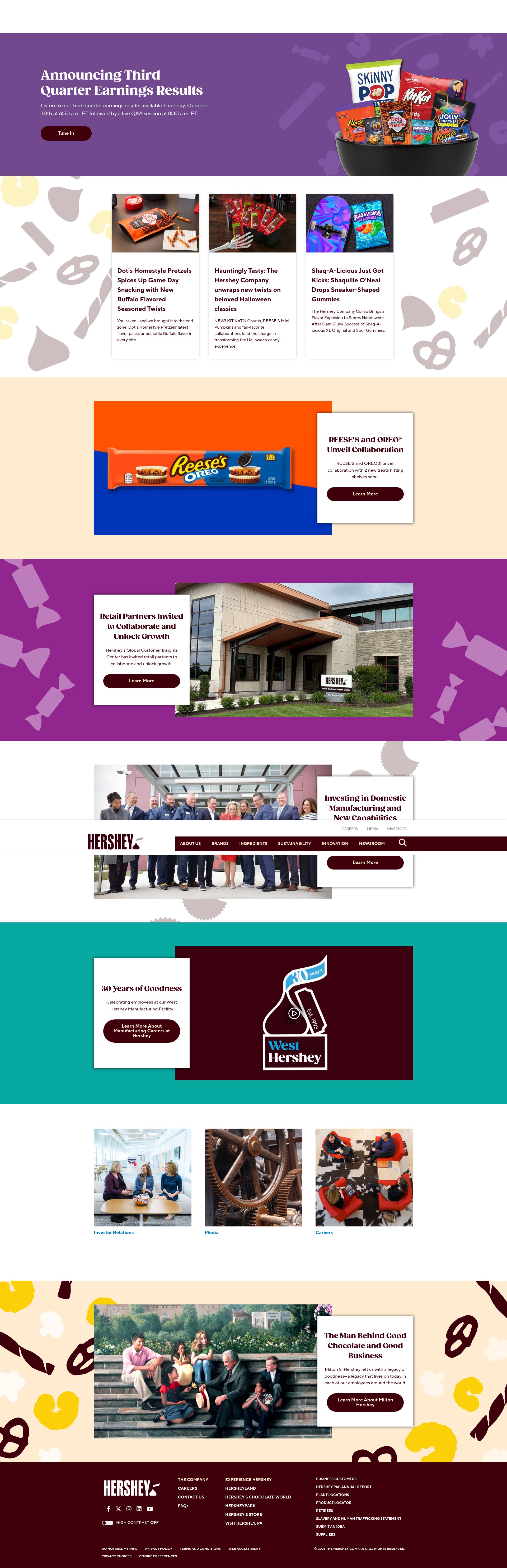 Screenshot of thehersheycompany.com