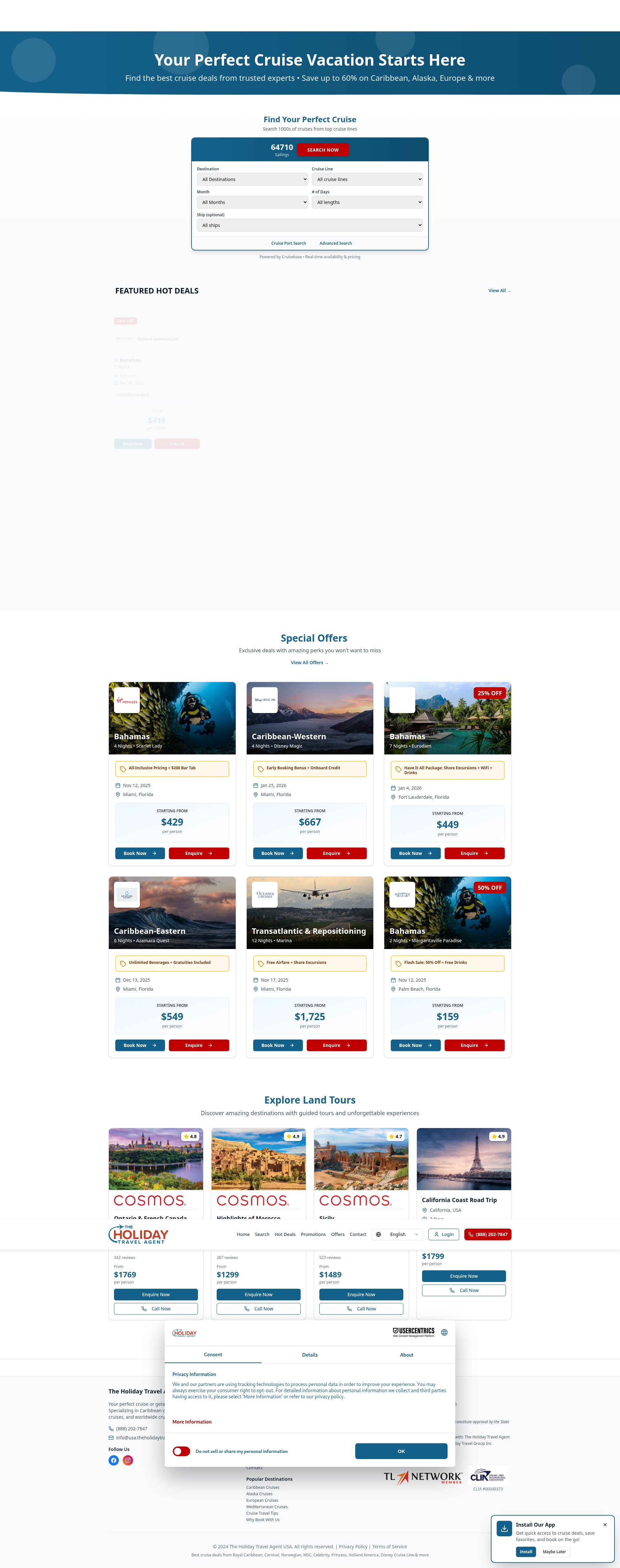 Screenshot of theholidaytravelagentusa.com