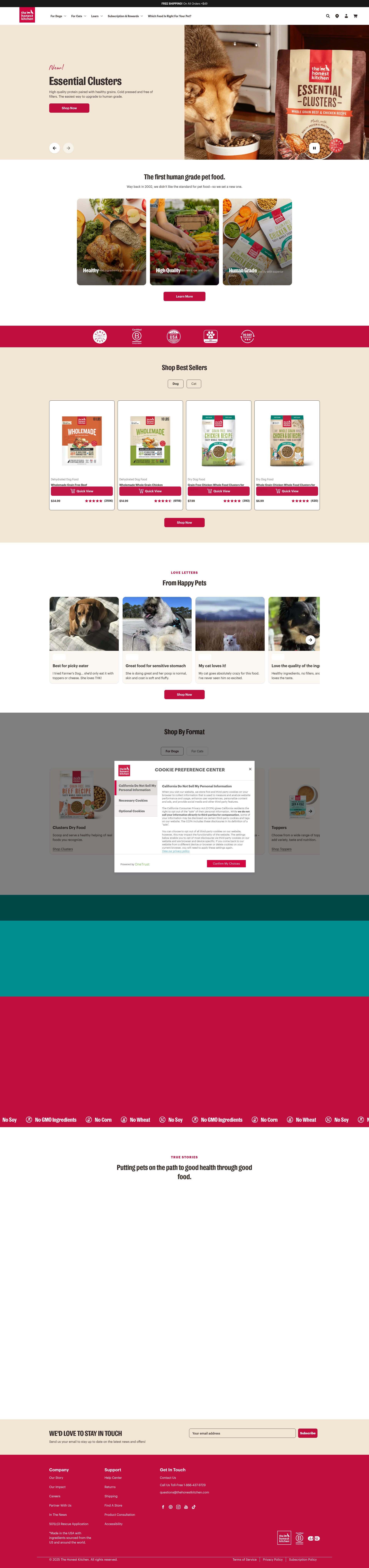 Screenshot of thehonestkitchen.com
