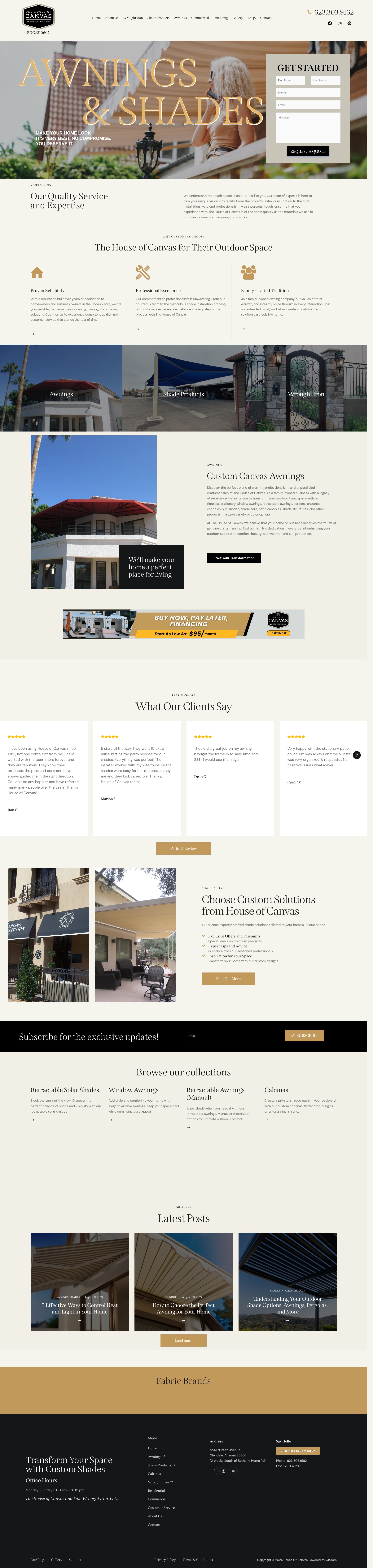 Screenshot of thehouseofcanvas.com