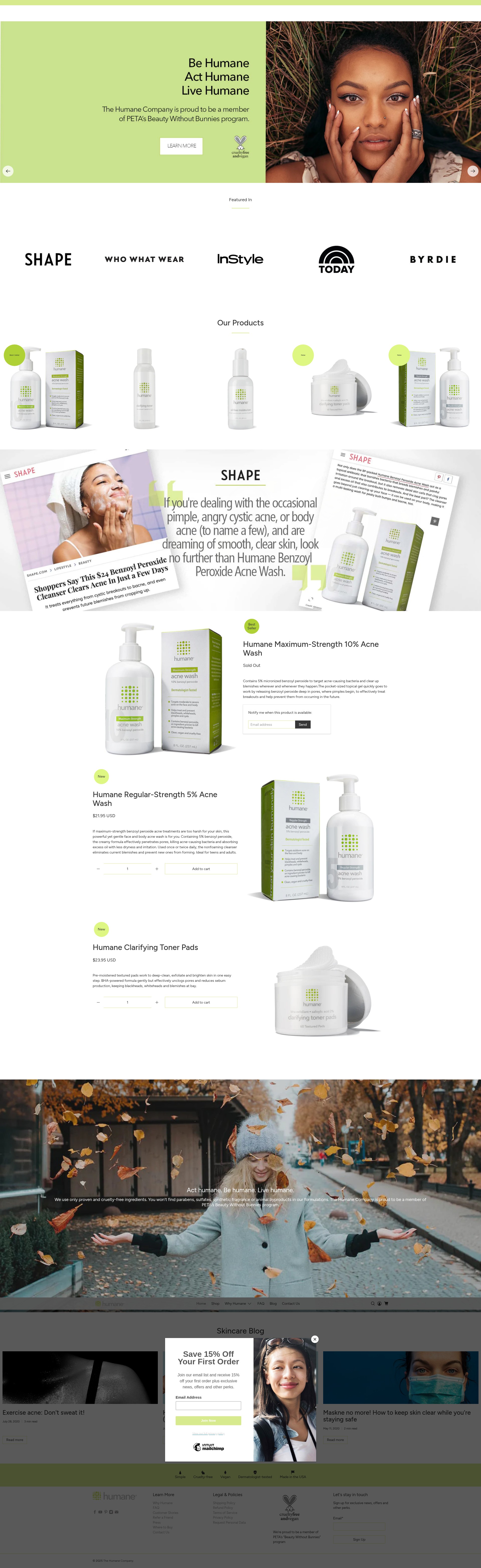 Screenshot of thehumanecompany.com