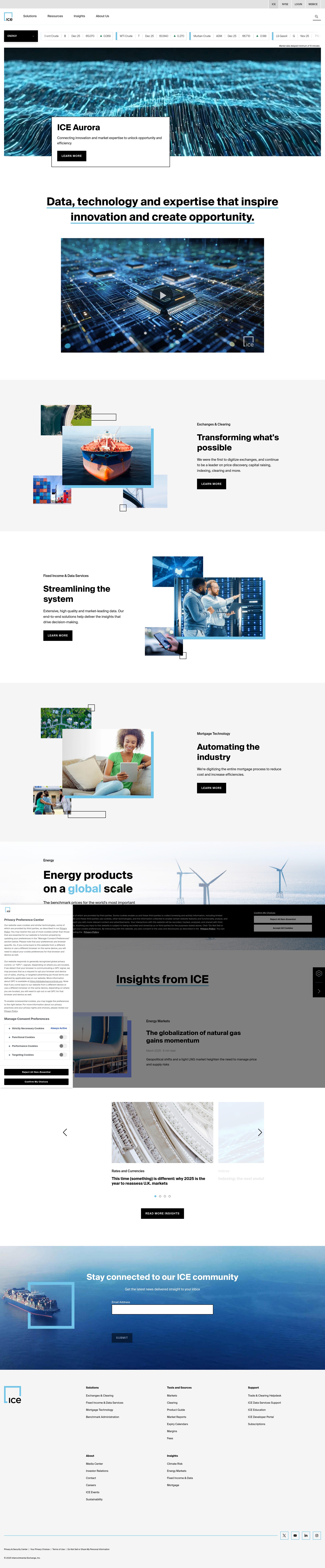 Screenshot of theice.com