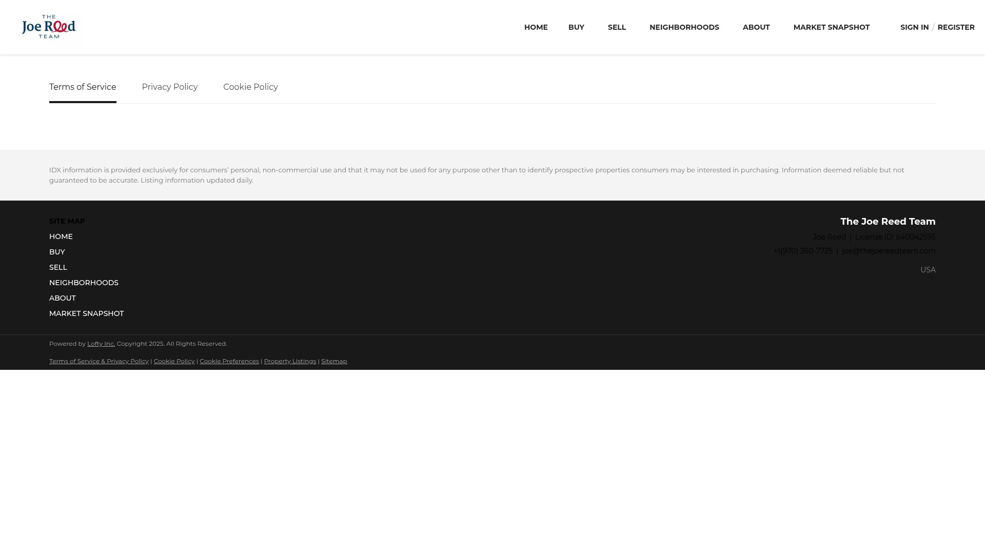 Screenshot of thejoereedteam.com