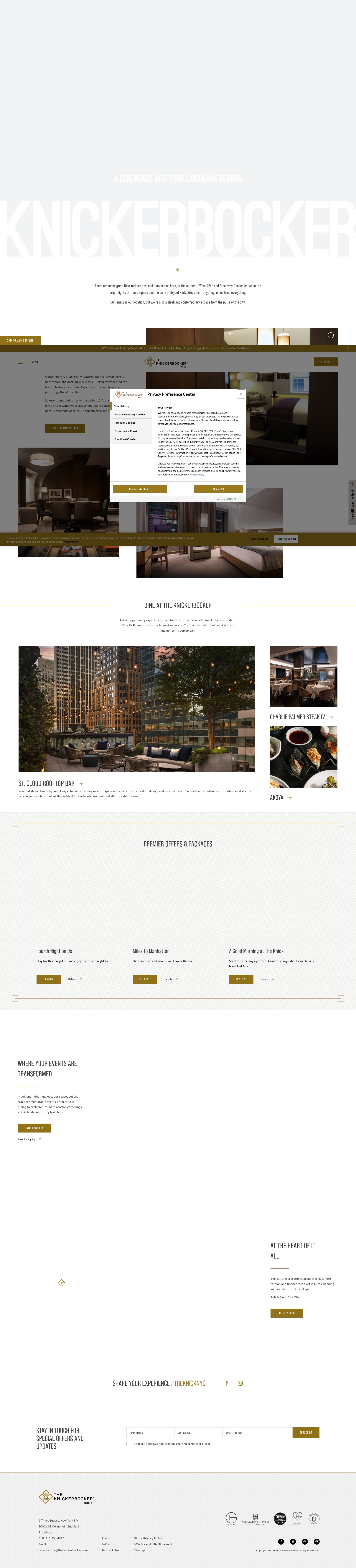 Screenshot of theknickerbocker.com