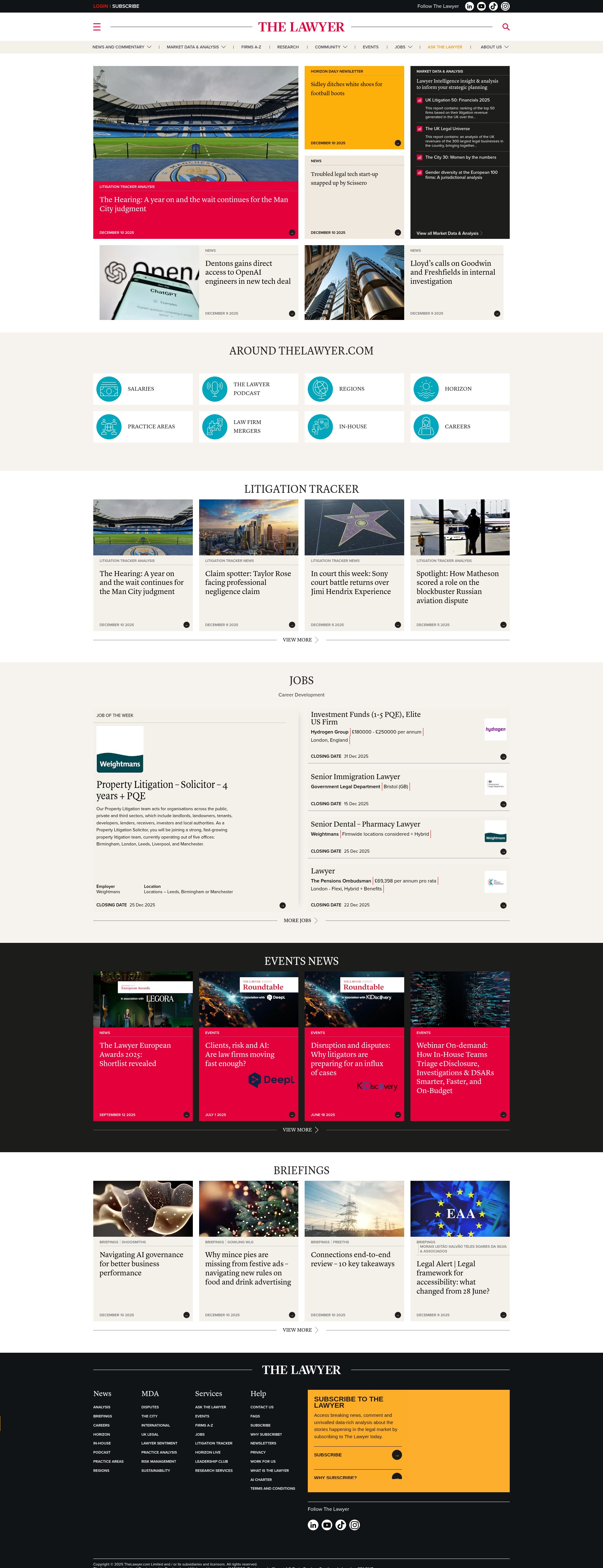 Screenshot of thelawyer.com