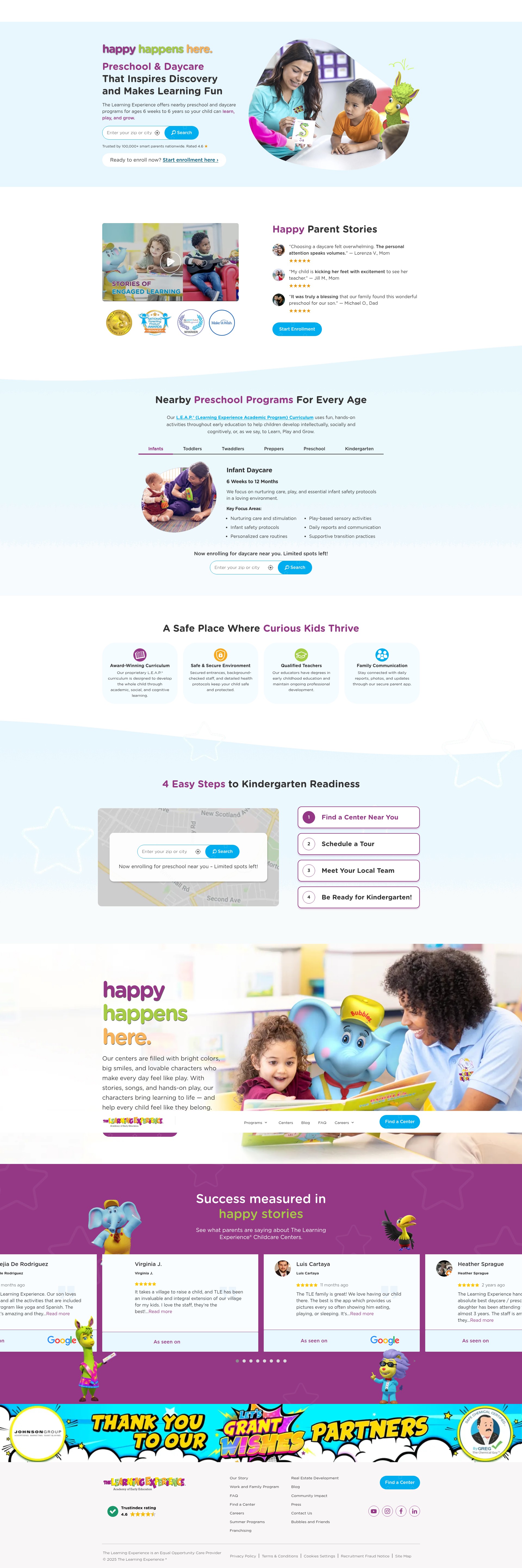Screenshot of thelearningexperience.com