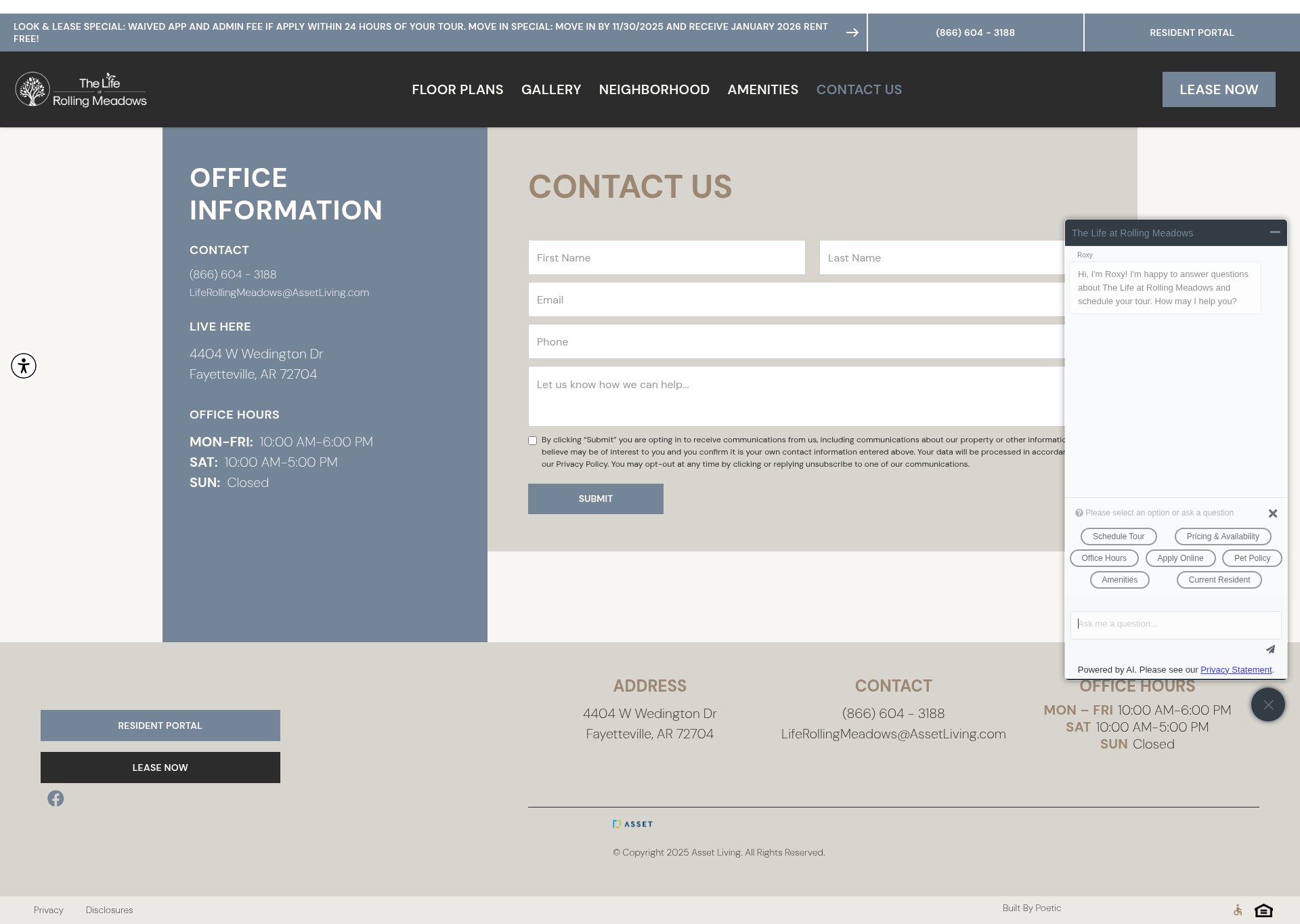 Screenshot of thelifeatrollingmeadows.com