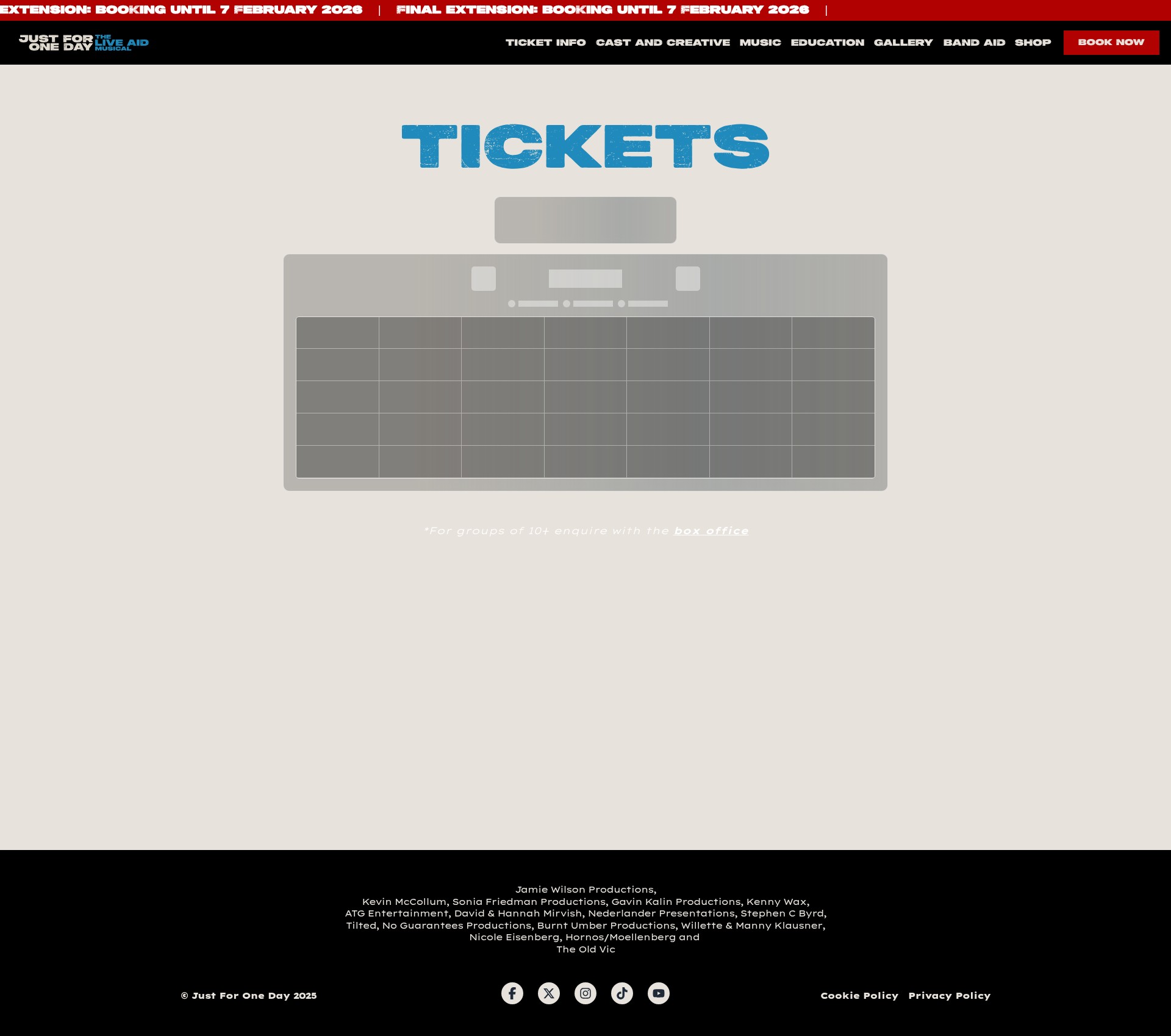 Screenshot of theliveaidmusical.com
