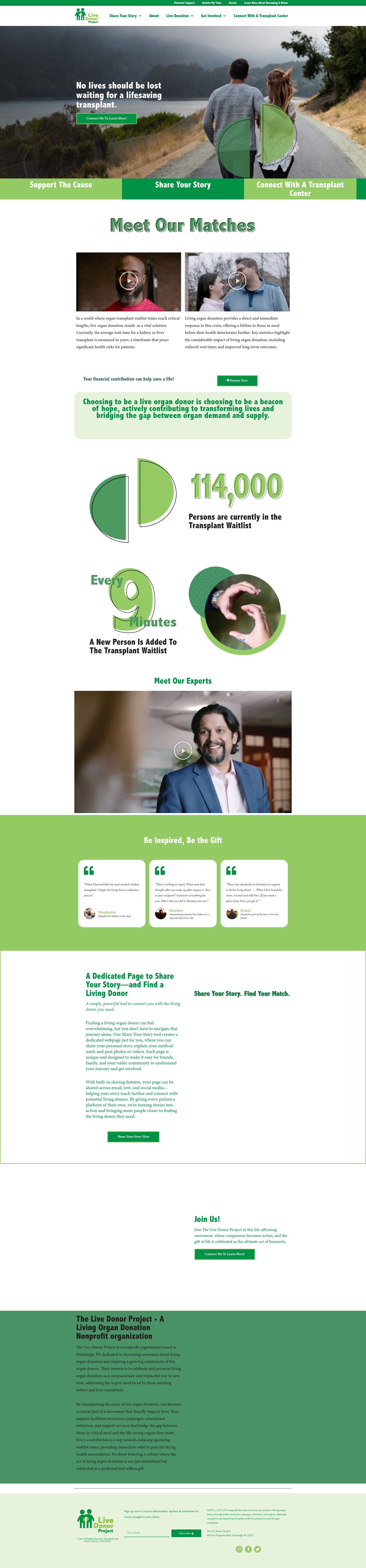 Screenshot of thelivedonorproject.org