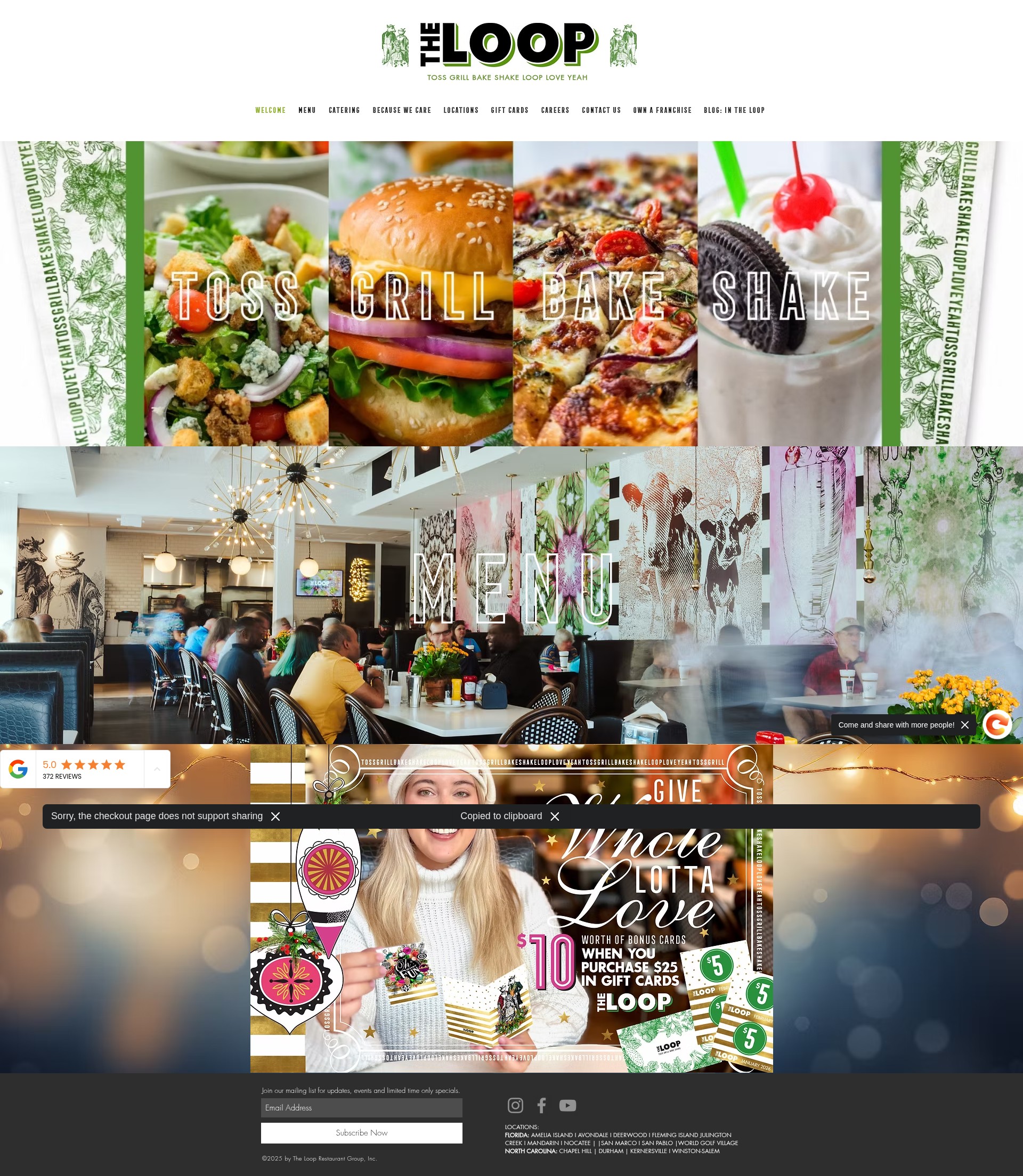 Screenshot of thelooprestaurant.com