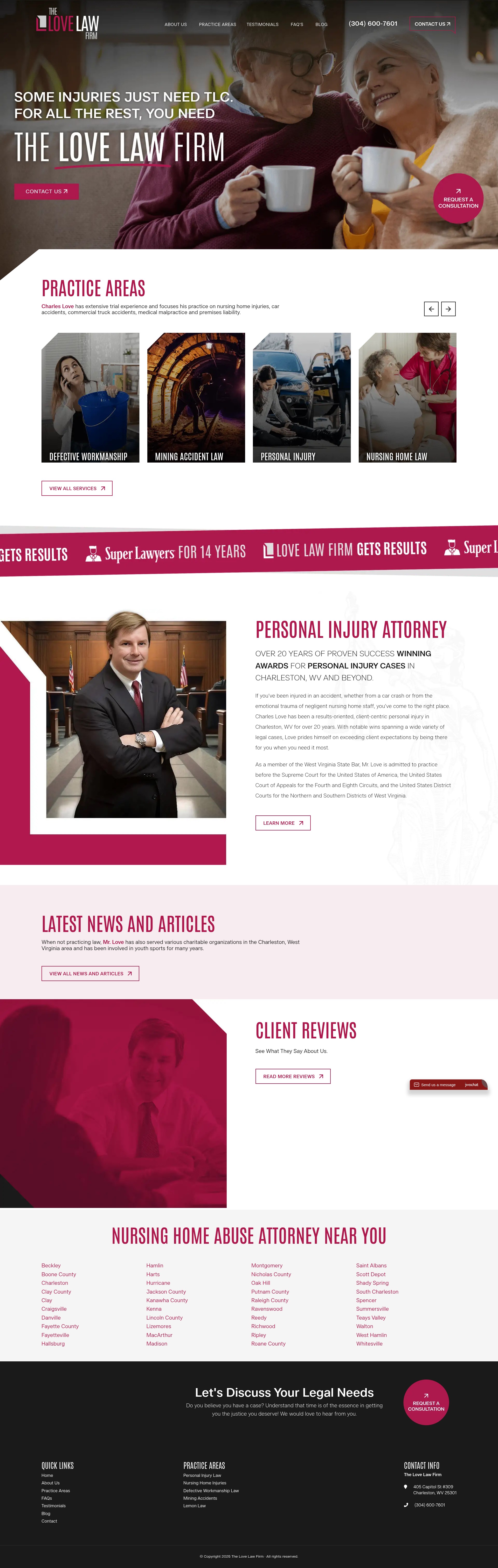 Screenshot of thelovelawfirm.com