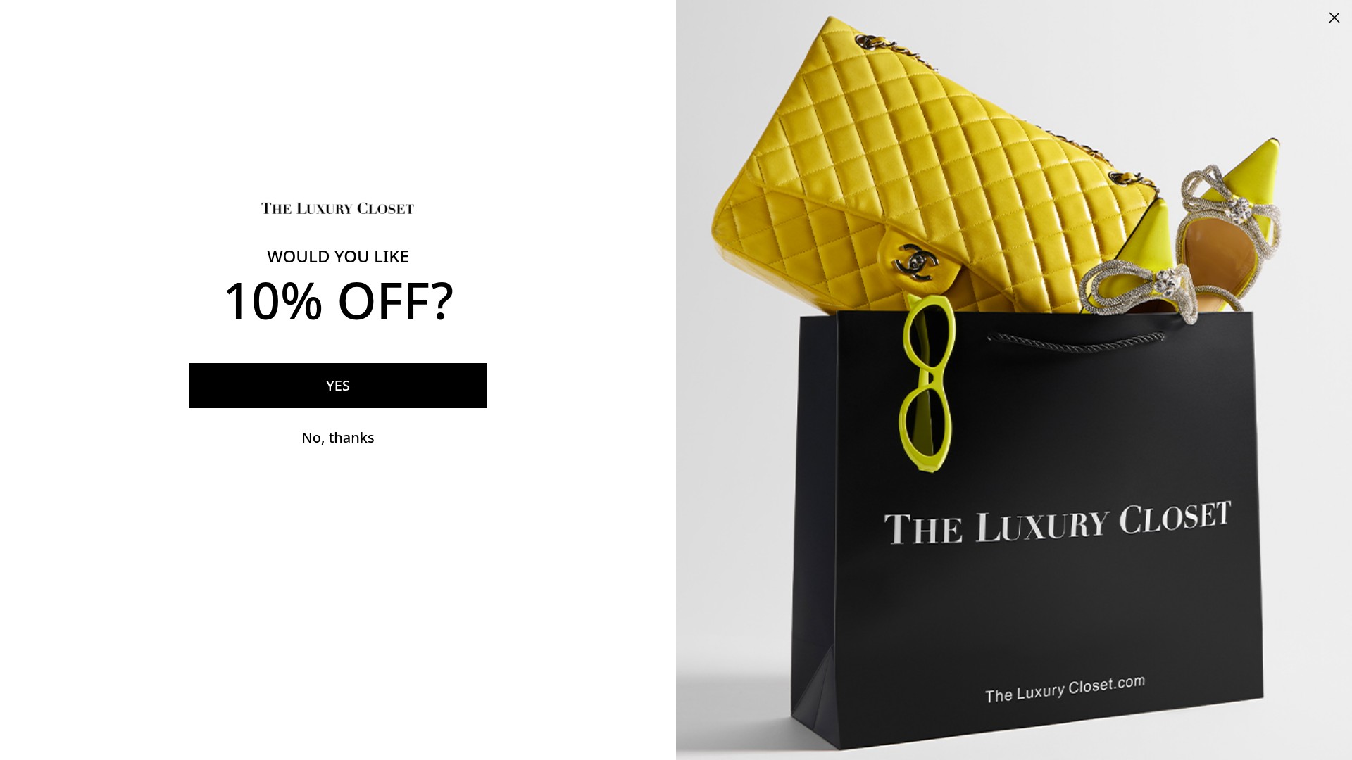 Screenshot of theluxurycloset.com
