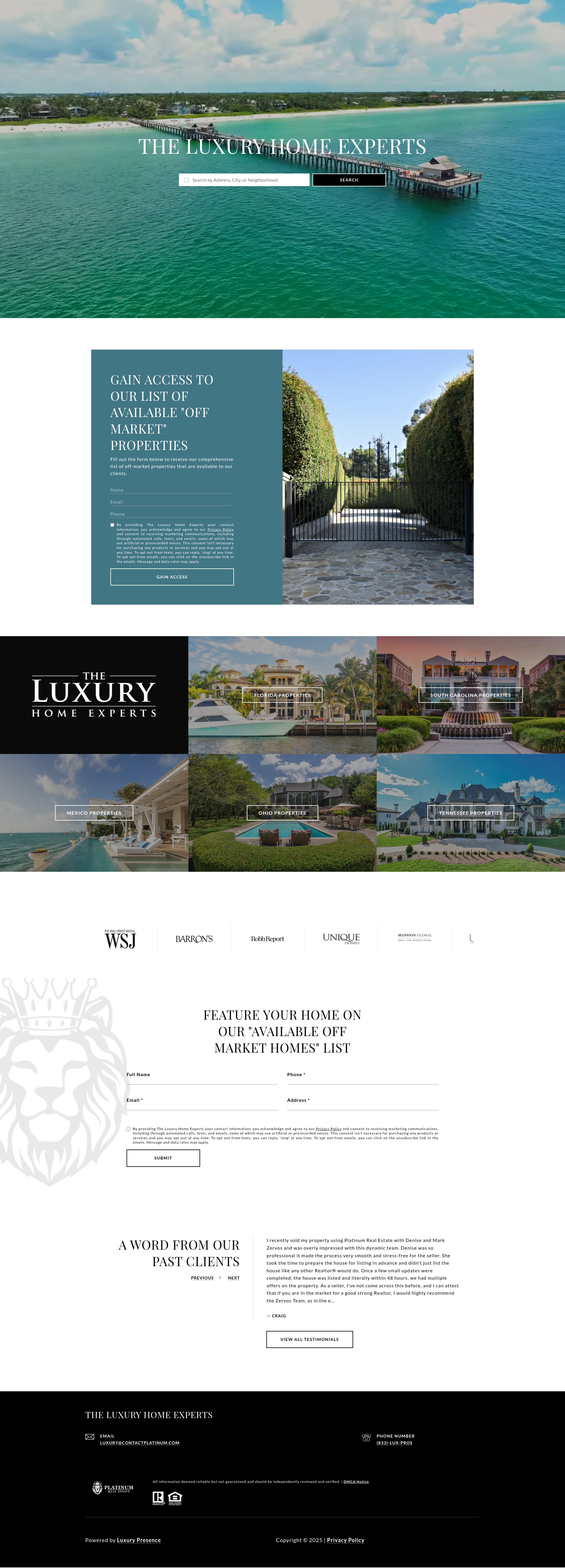 Screenshot of theluxuryhomeexperts.com