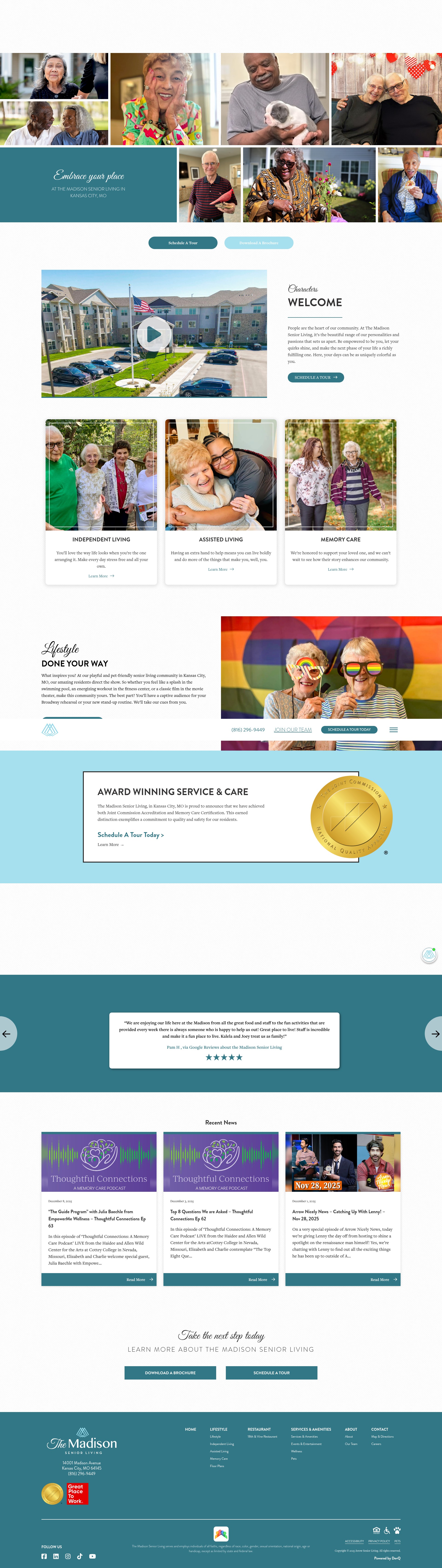 Screenshot of themadisonseniorliving.com