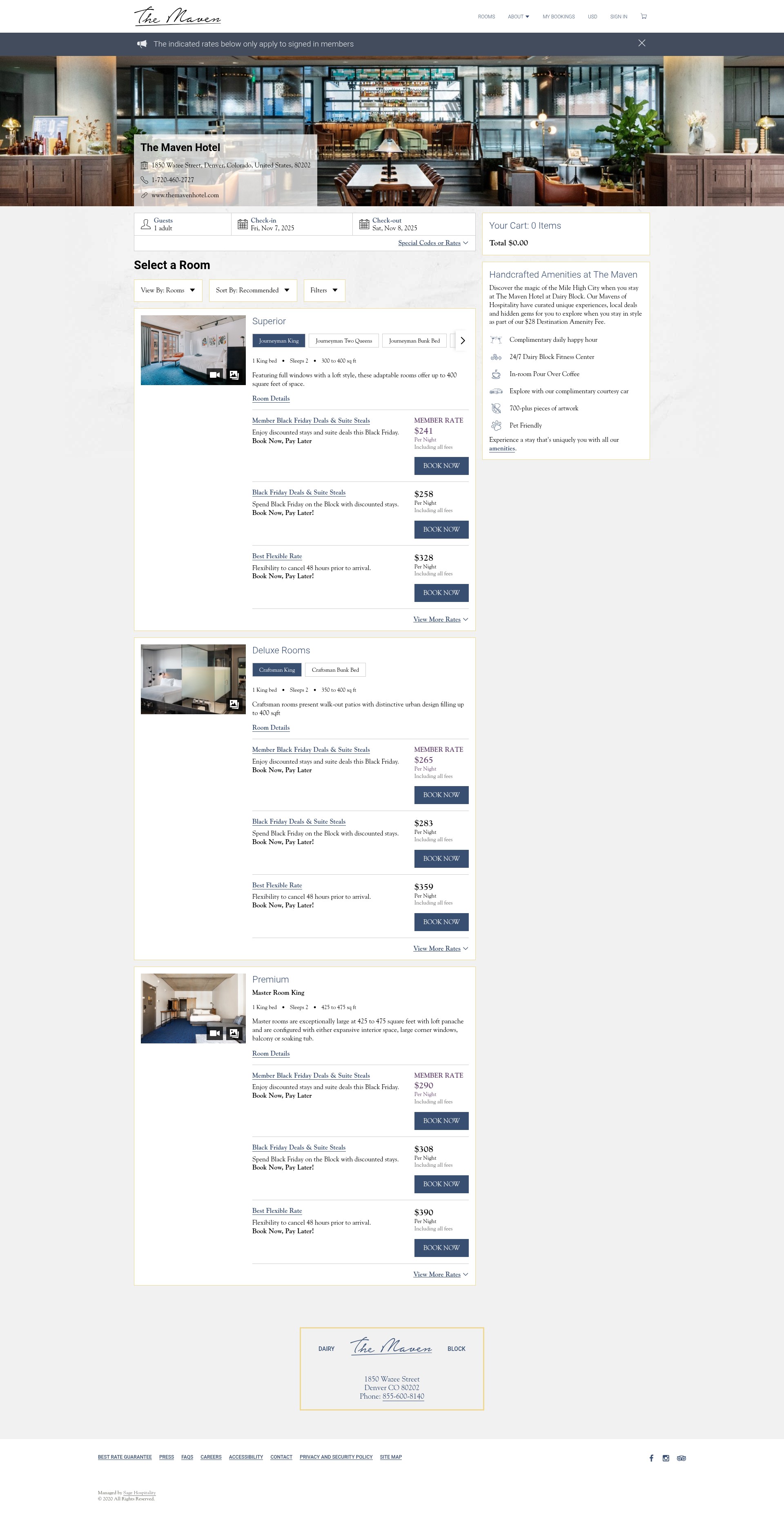 Screenshot of themavenhotel.com