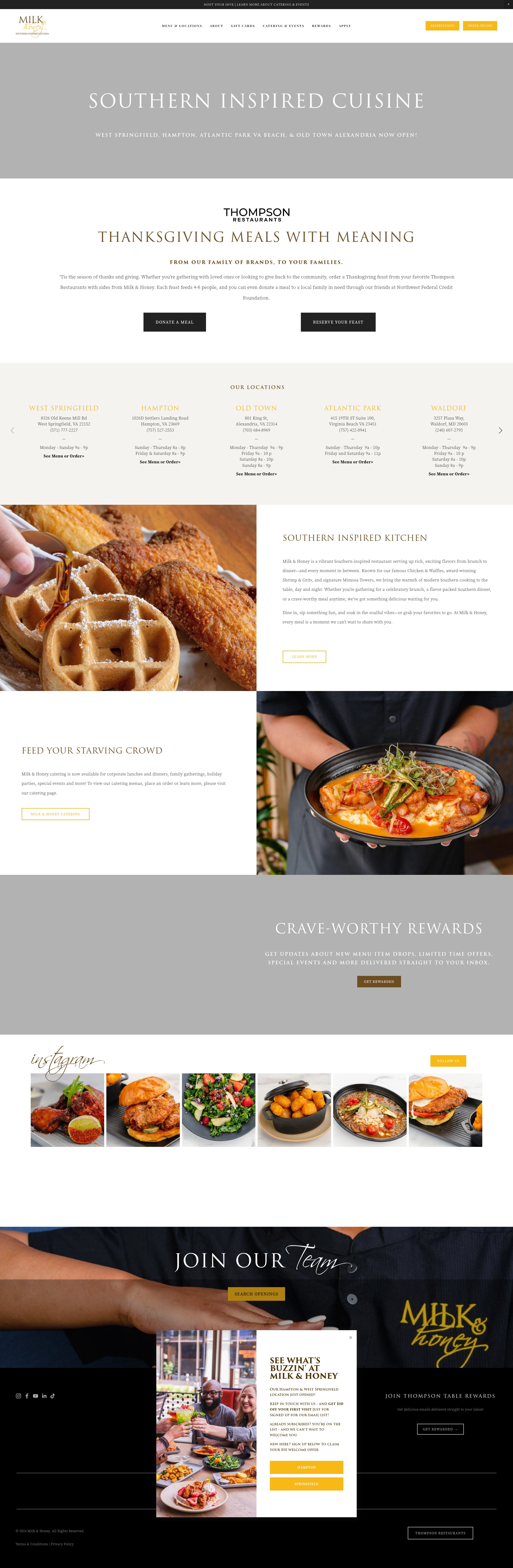 Screenshot of themilkandhoney.com