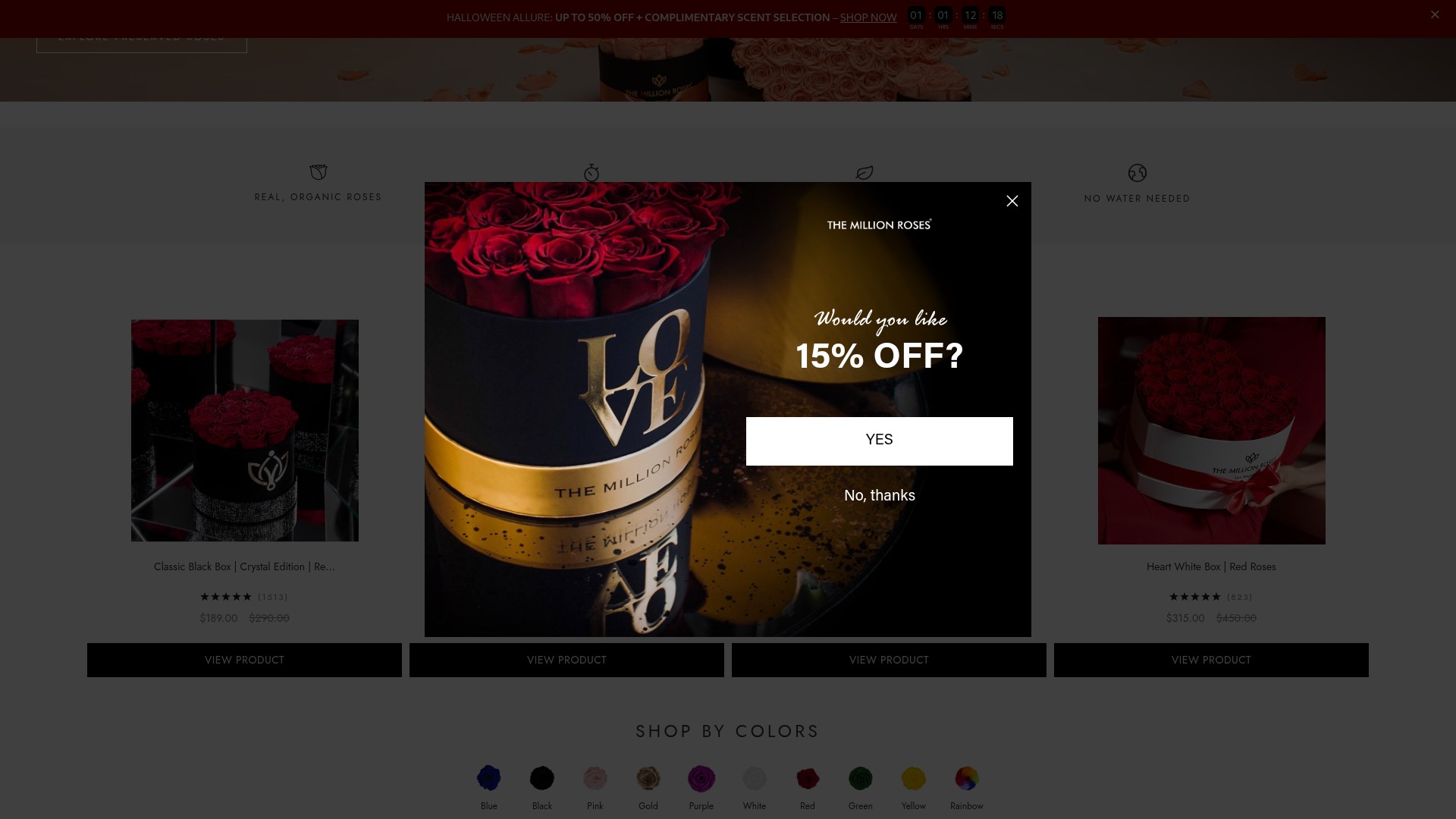 Screenshot of themillionroses.com