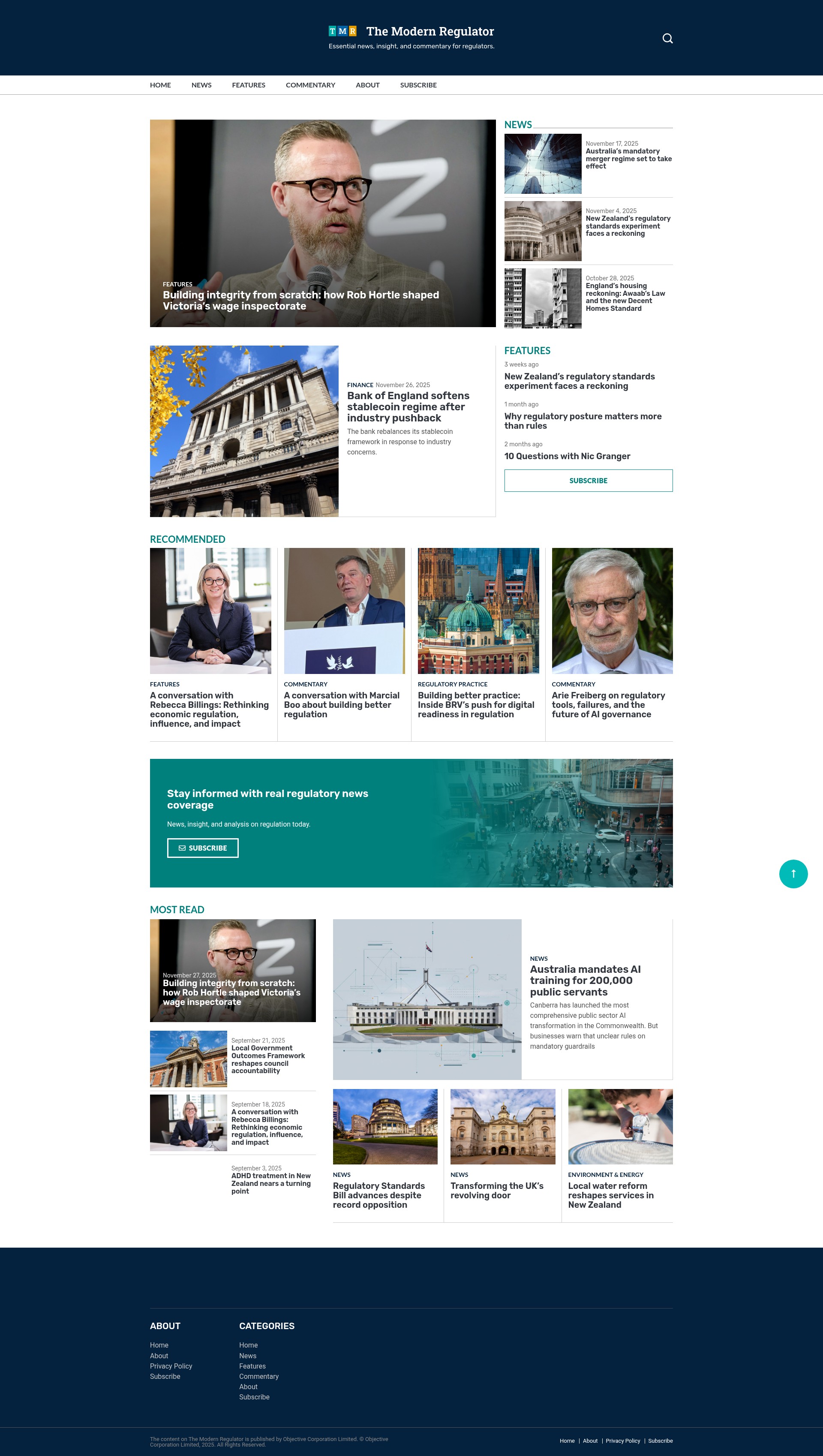 Screenshot of themodernregulator.com