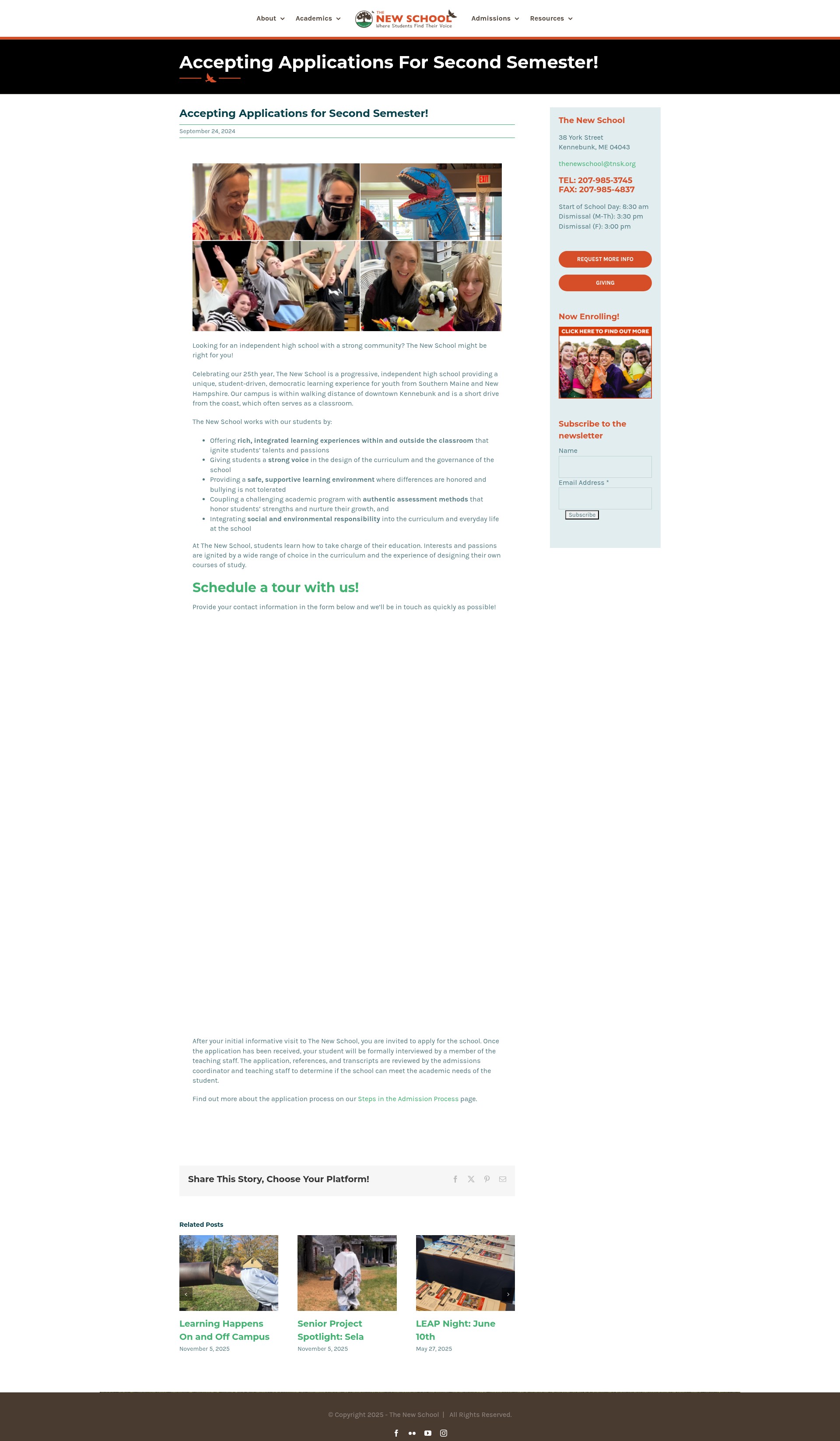 Screenshot of thenewschoolmaine.org