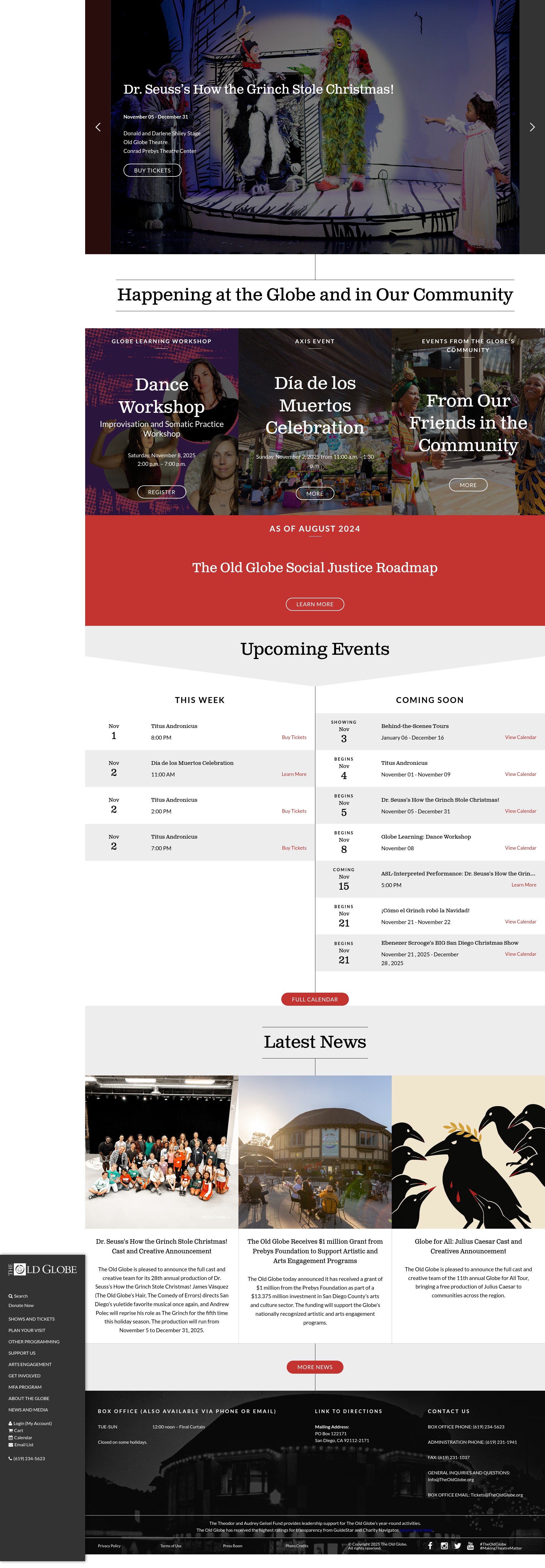 Screenshot of theoldglobe.org